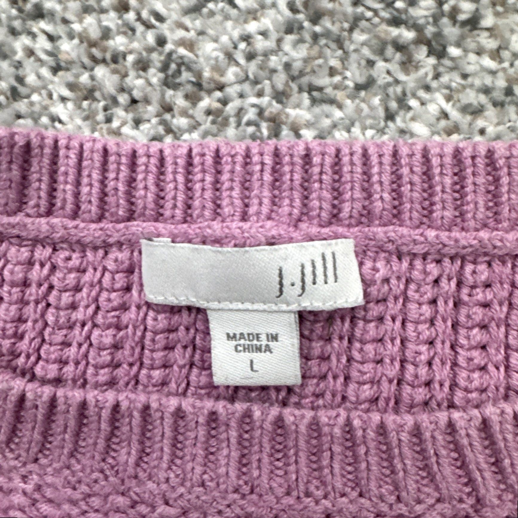 J. Jill J. Jill Sweater Women Large Knit Pullover Crew Neck Long Sleeve Casual Vacation Cottagecore Bohemian Beach Grandmacore Purple Fashion Knitwear Size L / US 10 / IT 46 - 5 Thumbnail