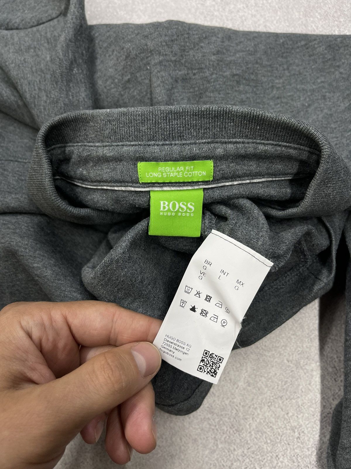 Hugo Boss Mens Hugo Boss Polo Longsleeve Grey Size US L / EU 52-54 / 3 - 7 Thumbnail