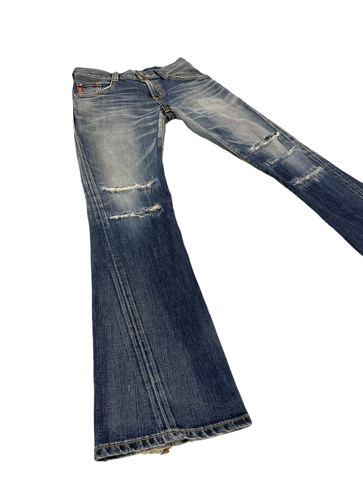 Edwin Flare Jeans Edwin Japan Faded Distress Boot Cut 6🟦7 Size US 30 / EU 46 - 1 Thumbnail