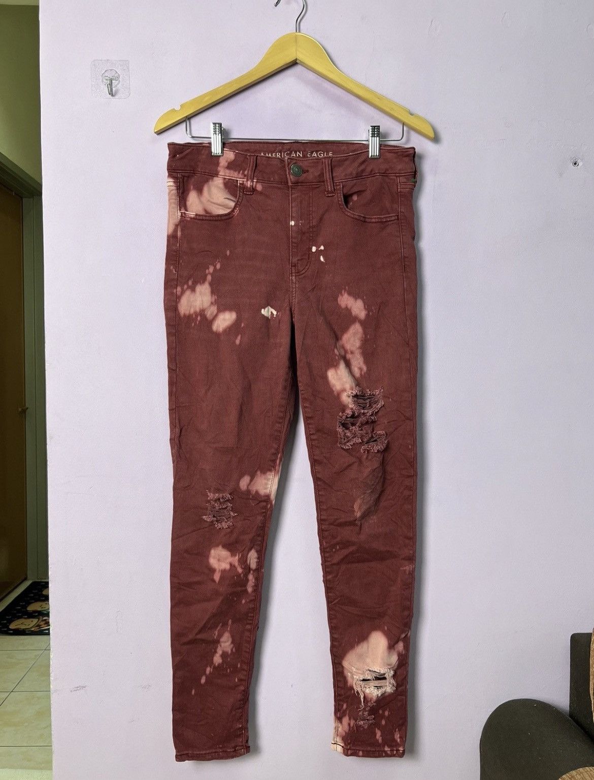American Eagle Outfitters 🔥Rare Tie Dye American Eagle Stretchable Distressed Denim Size US 31 - 3 Thumbnail