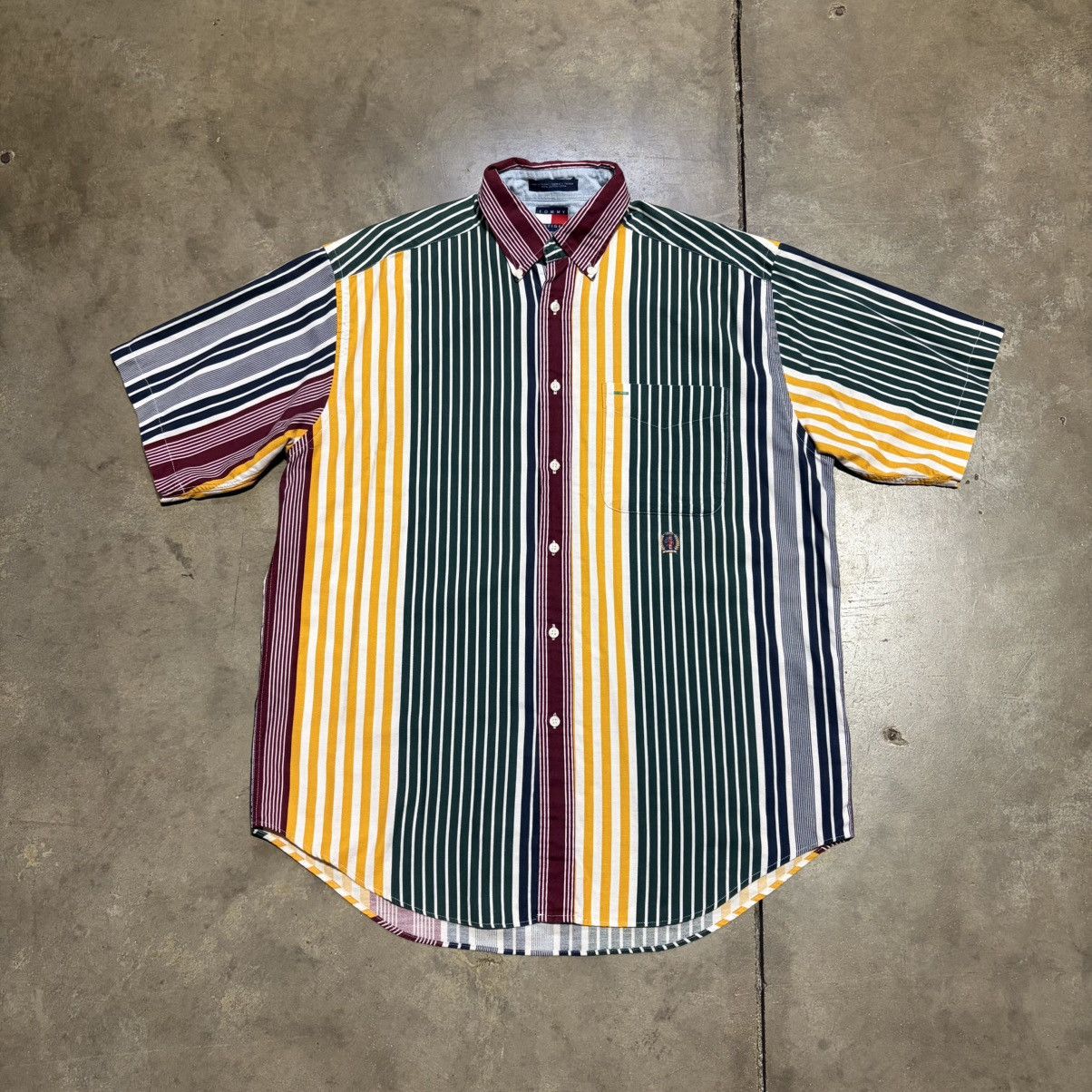 Tommy Hilfiger Vintage Tommy Hilfiger Striped Button Up Shirt Short Sleeve Size US M / EU 48-50 / 2 - 2 Thumbnail