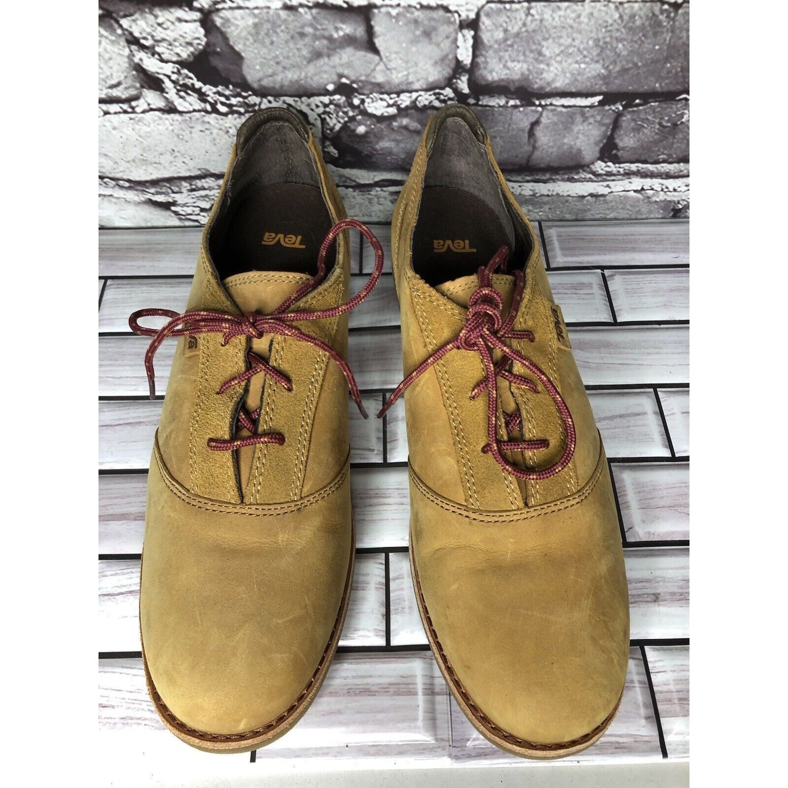 Teva Teva De La Vina Dos Bison Brown Leather Lace Up Oxford Shoes Size US 9.5 / IT 39.5 - 2 Thumbnail