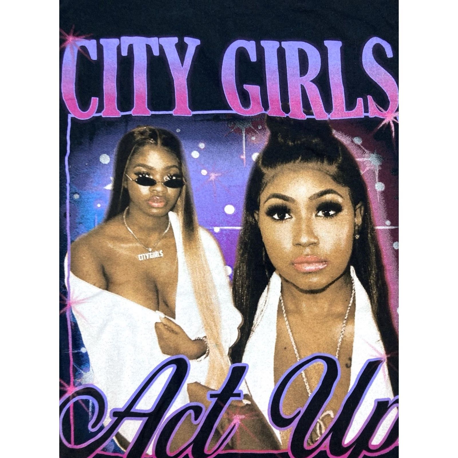 Vintage City Girls Act Up T-Shirt Women Small Black Short Sleeve Crew Neck Graphic City Girls Band Retro Music Casual Tee XS-S? Size S / US 4 / IT 40 - 2 Thumbnail