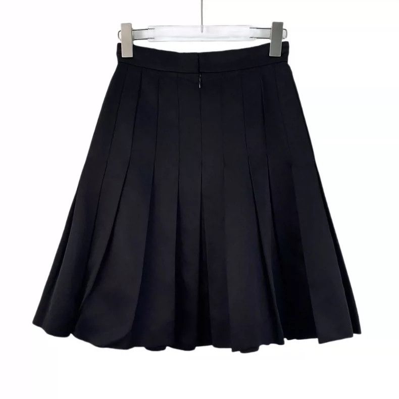 Chanel Chanel Black logo silk pleated skirt short skirt Nextarrow- Size 42" / US 20 - 2 Thumbnail
