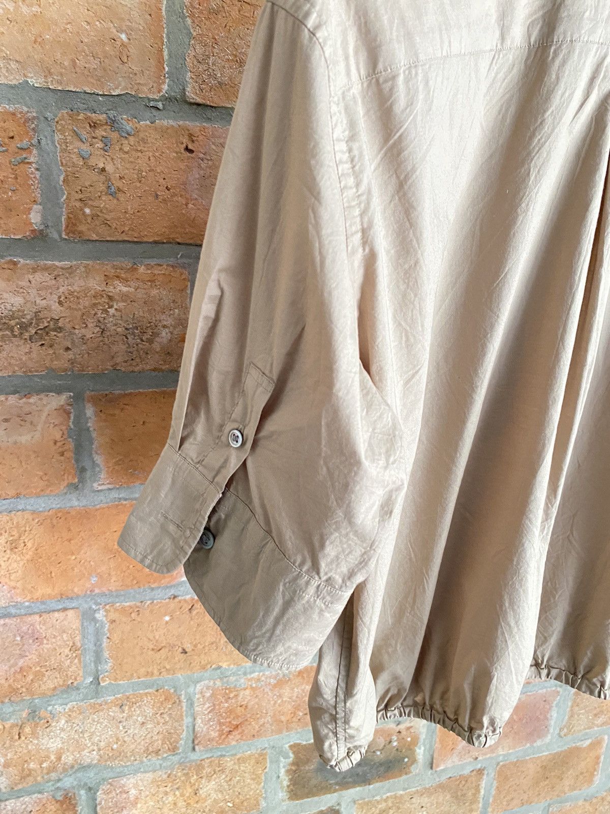 Zucca Zucca Brown Puff Sleeve Button-Front Shirt with Ruched Hem Size M / US 6-8 / IT 42-44 - 11 Thumbnail
