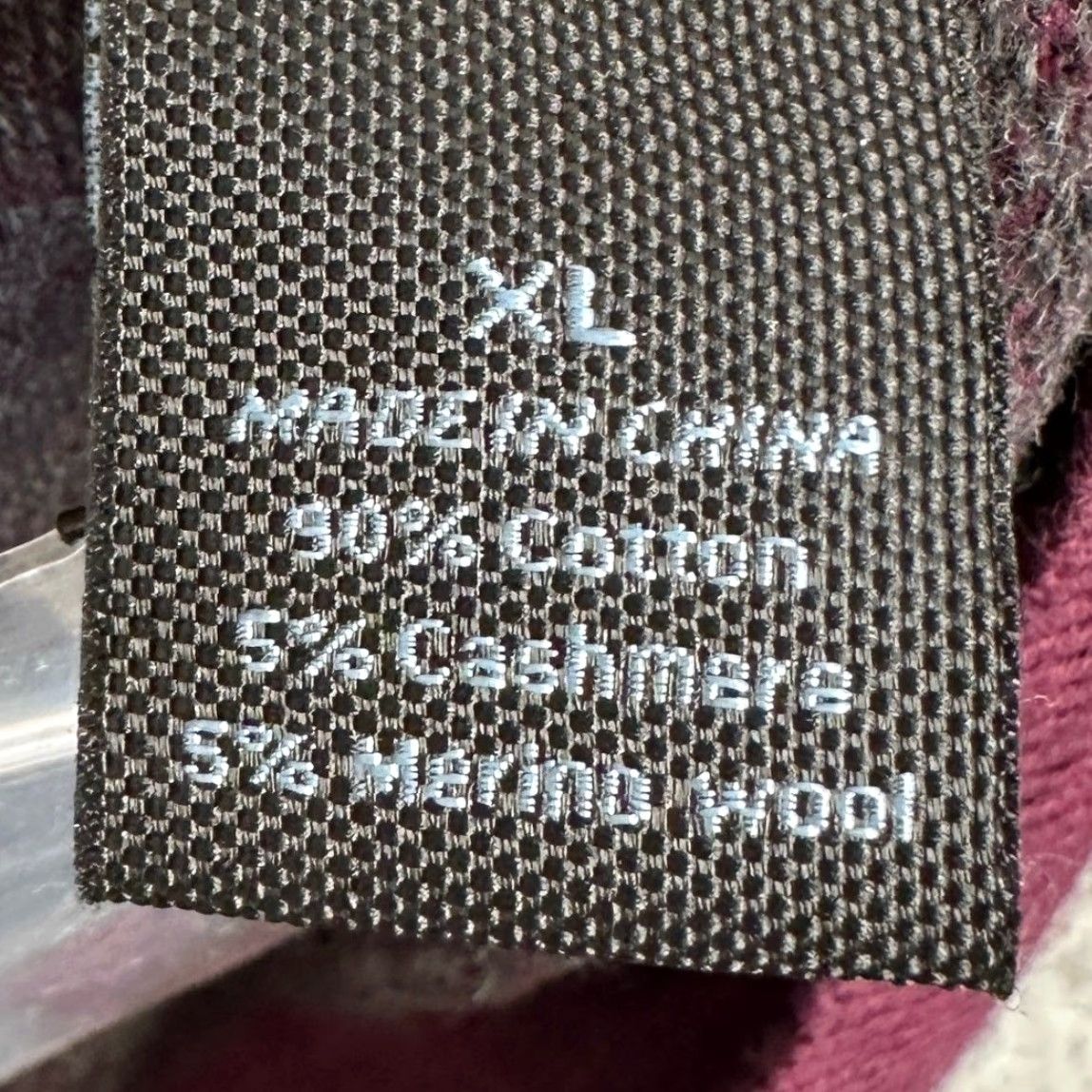 Vintage Marc Anthony Sweater Mens XL V-Neck Pullover Slim Fit Burgundy Purple Knit Wool Blend Cashmere Merino Wool Cotton Size US XL / EU 56 / 4 - 5 Thumbnail