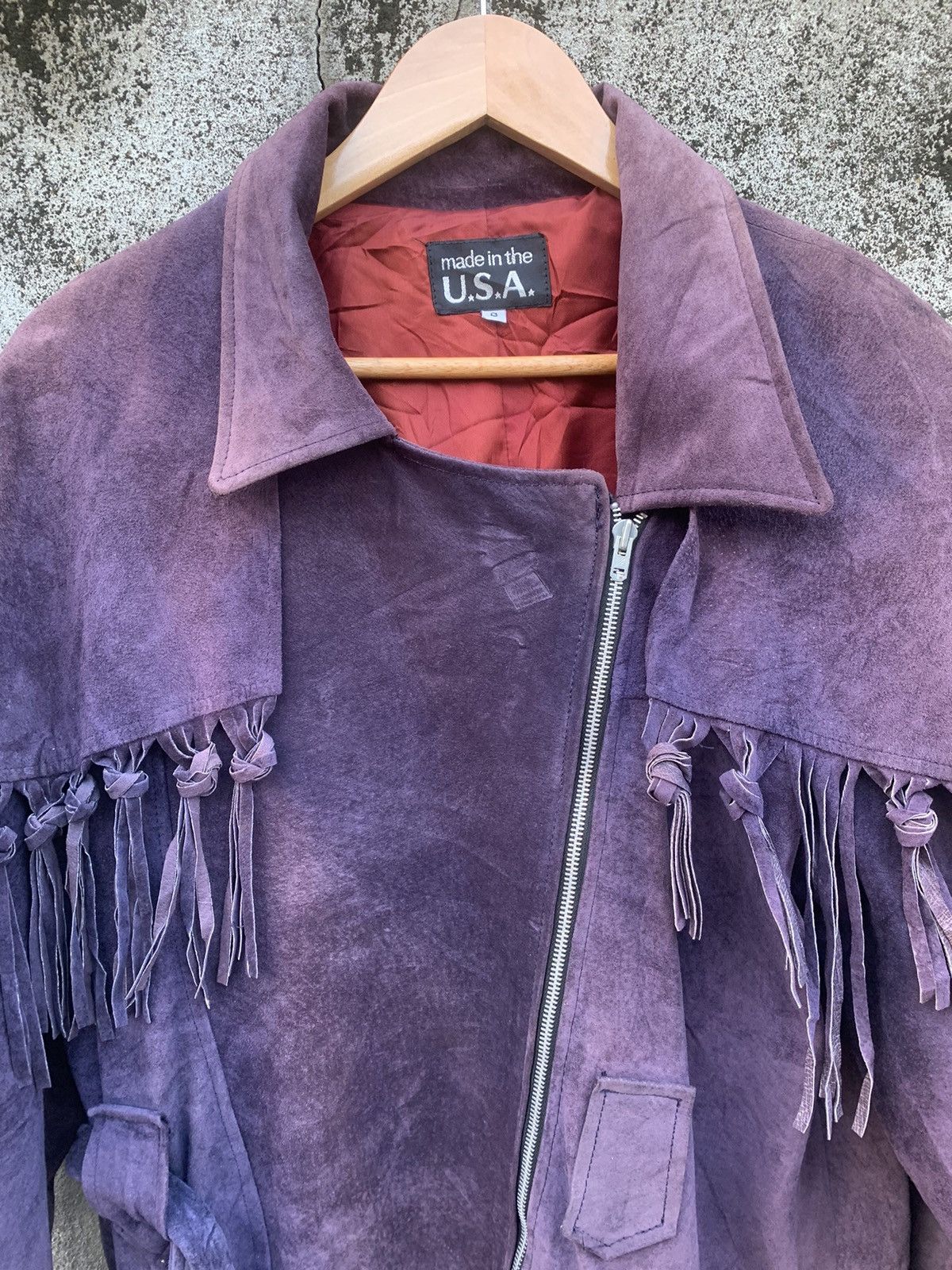 Vintage Vintage Suede Leather American Western Fringe Jacket Size S / US 4 / IT 40 - 4 Thumbnail