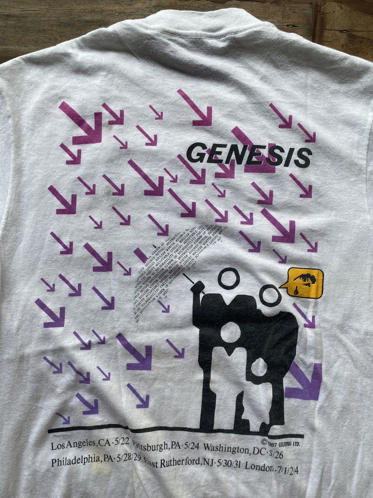 Band Tees × Vintage Vintage 1987 Genesis Band T Shirts Size US L / EU 52-54 / 3 - 7 Thumbnail