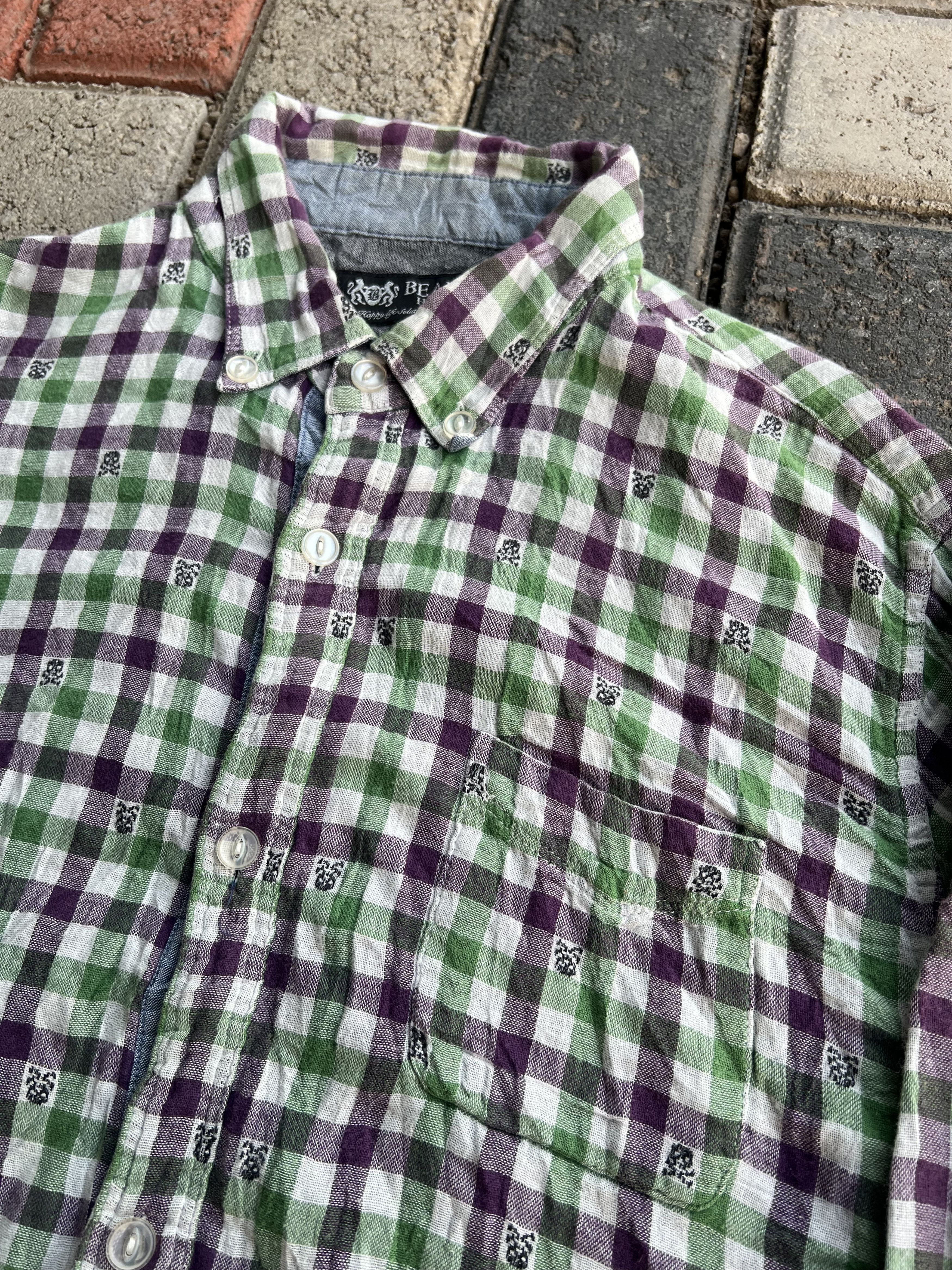 Beams Plus 2000s Beams Heart Japanese Skull Mini Pattern Plaid Shirt Size US M / EU 48-50 / 2 - 3 Thumbnail