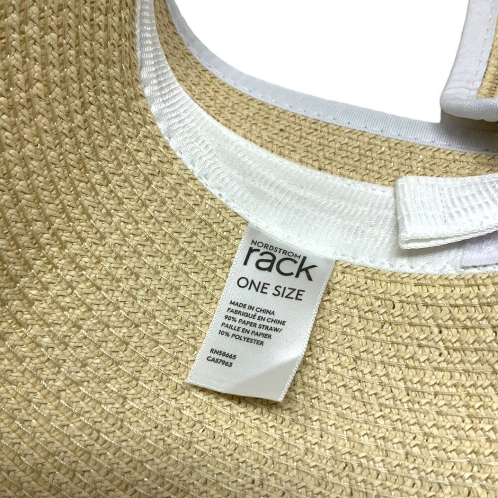 Nordstrom Nordstrom Roll-Up Straw Visor Natural White One Size NWOT Size ONE SIZE - 6 Thumbnail