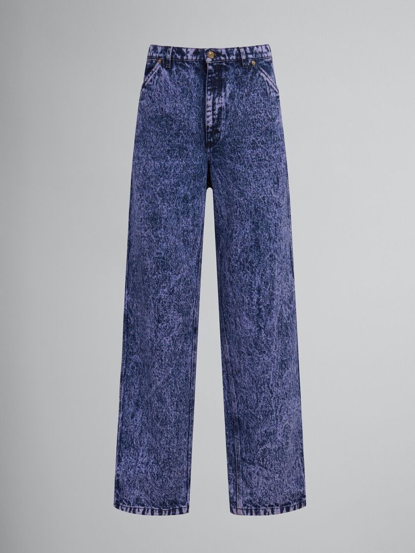 oc11z0525 Marble Dyed Denim Jeans in Blue