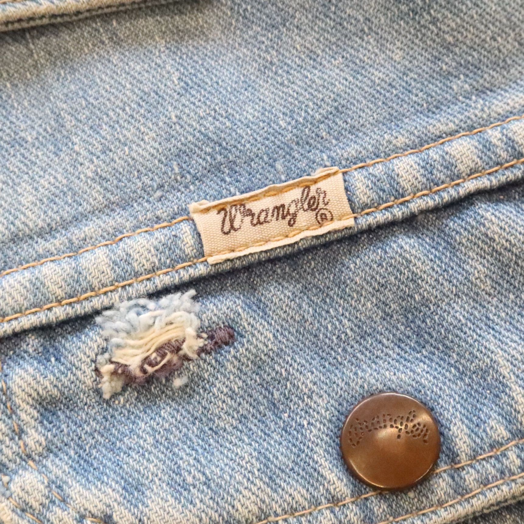 Wrangler Vintage Wrangler Pleated Denim Trucker Jacket Blue Bell Size US XXS / EU 40 - 6 Thumbnail