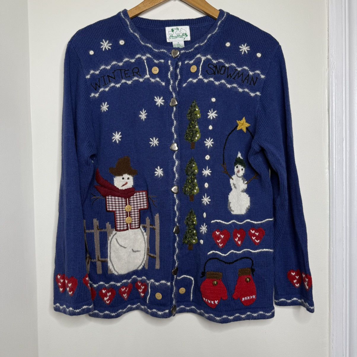 Vintage Vintage The Quacker Factory Snowman Sweater Blue Sz Medium Size M / US 6-8 / IT 42-44 - 1 Thumbnail