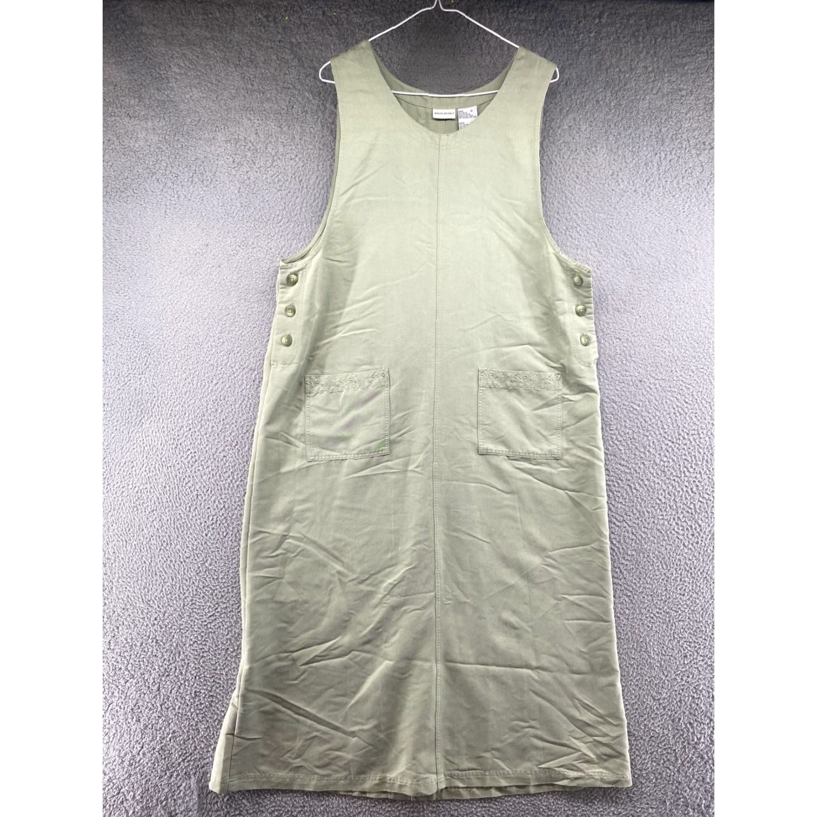 Vintage VINTAGE White Stag Dress Women's Maxi Embroidered Pockets Long Green XL Size XL / US 12-14 / IT 48-50 - 2 Thumbnail