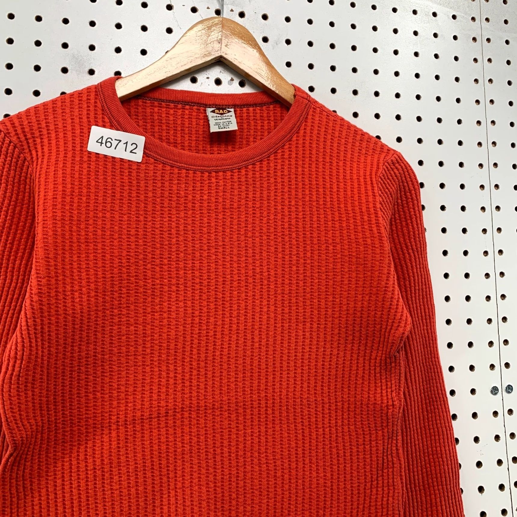 Rado VINTAGE RAD Weavers Thermal Top Womens Small Red Made In Usa Waffle Knit Shirt Size S / US 4 / IT 40 - 7 Thumbnail