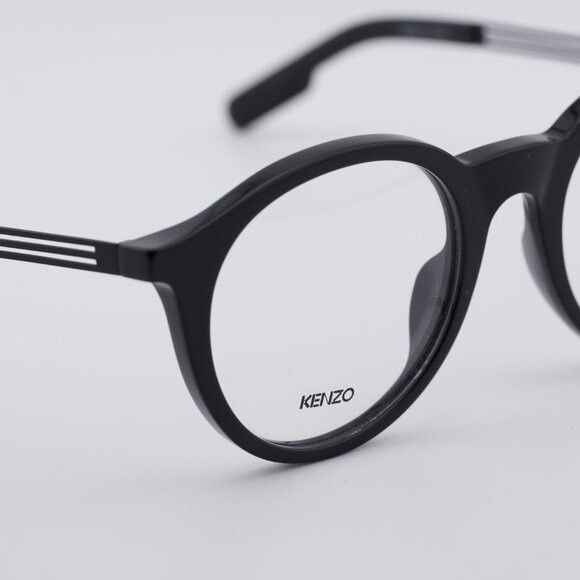 Kenzo Kenzo KZ50015U 001 Eyeglasses Shiny Black 51mm Round Frame Size ONE SIZE - 2 Thumbnail