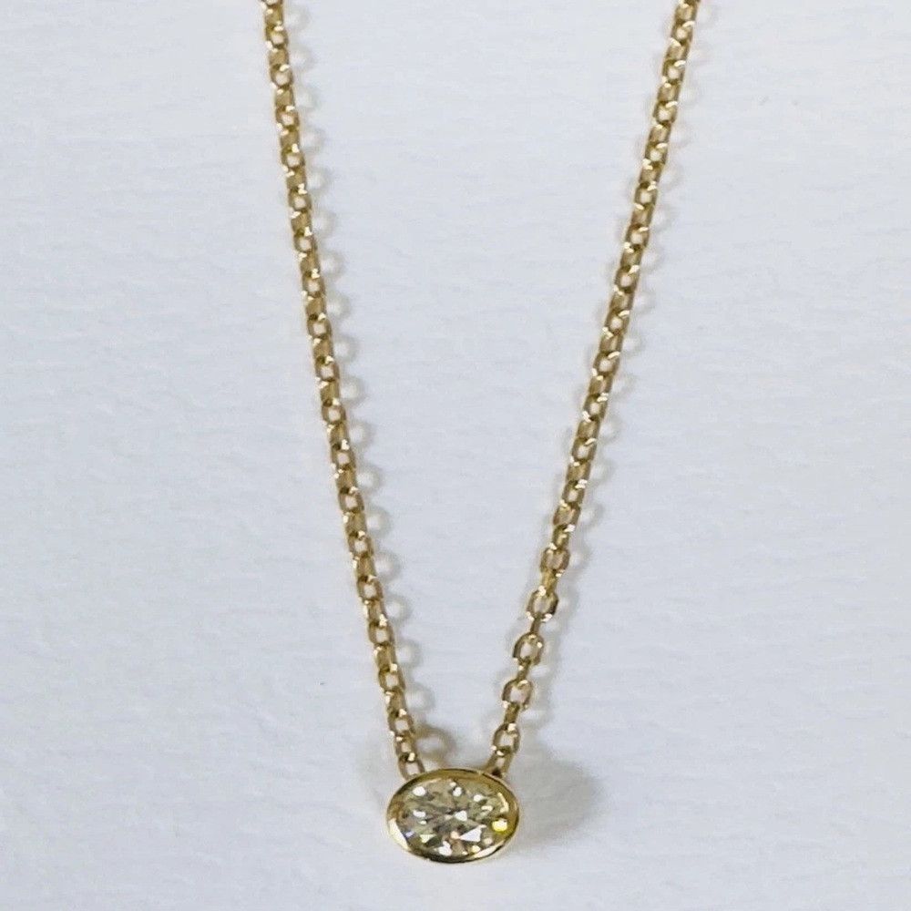 pandora Pandora 14K Gold Lab Diamond Necklace 0.15ct Bezel Pendant Size ONE SIZE - 7 Thumbnail