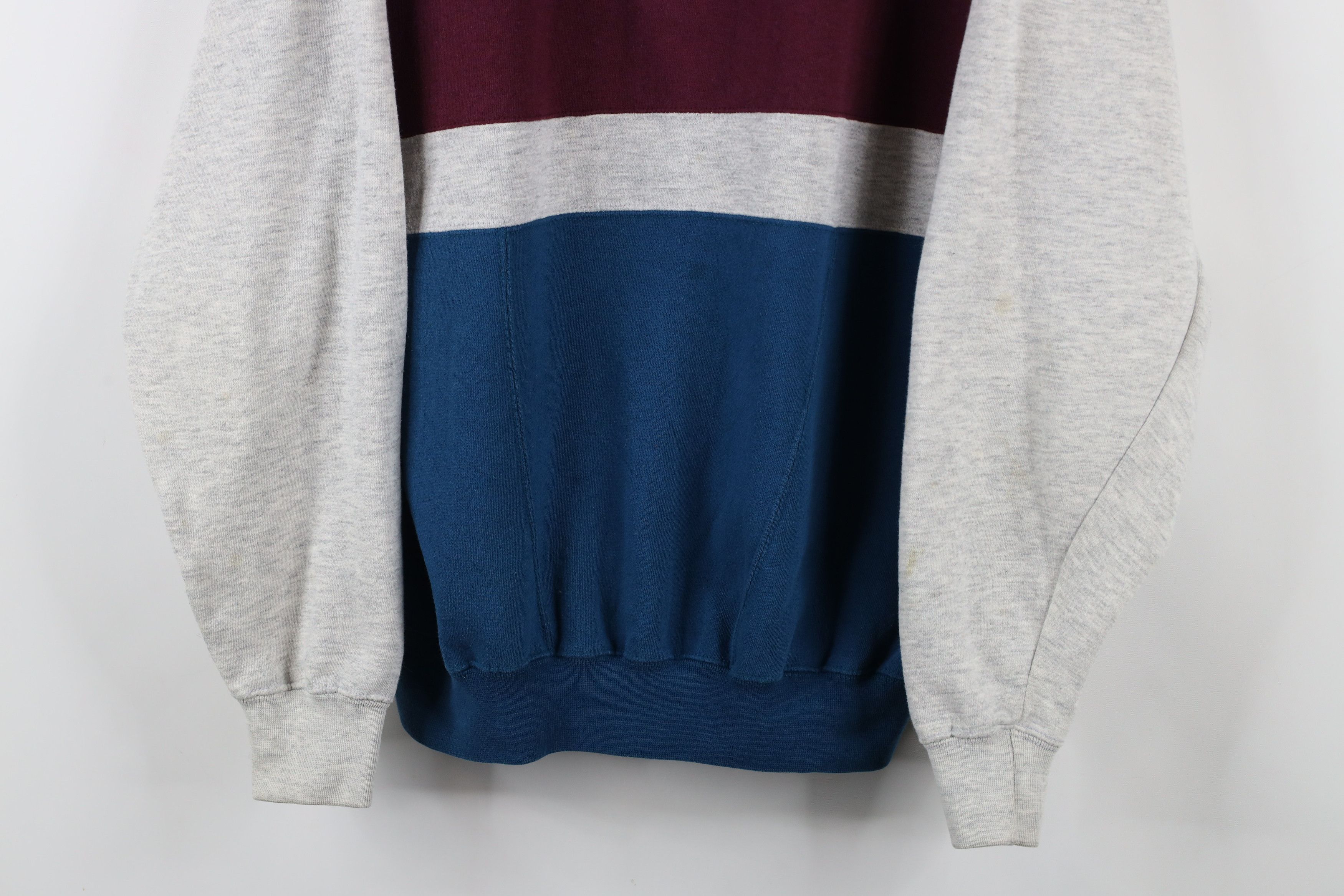 Vintage Vintage 90s Streetwear Block Collared Pullover Sweatshirt Size US L / EU 52-54 / 3 - 3 Thumbnail