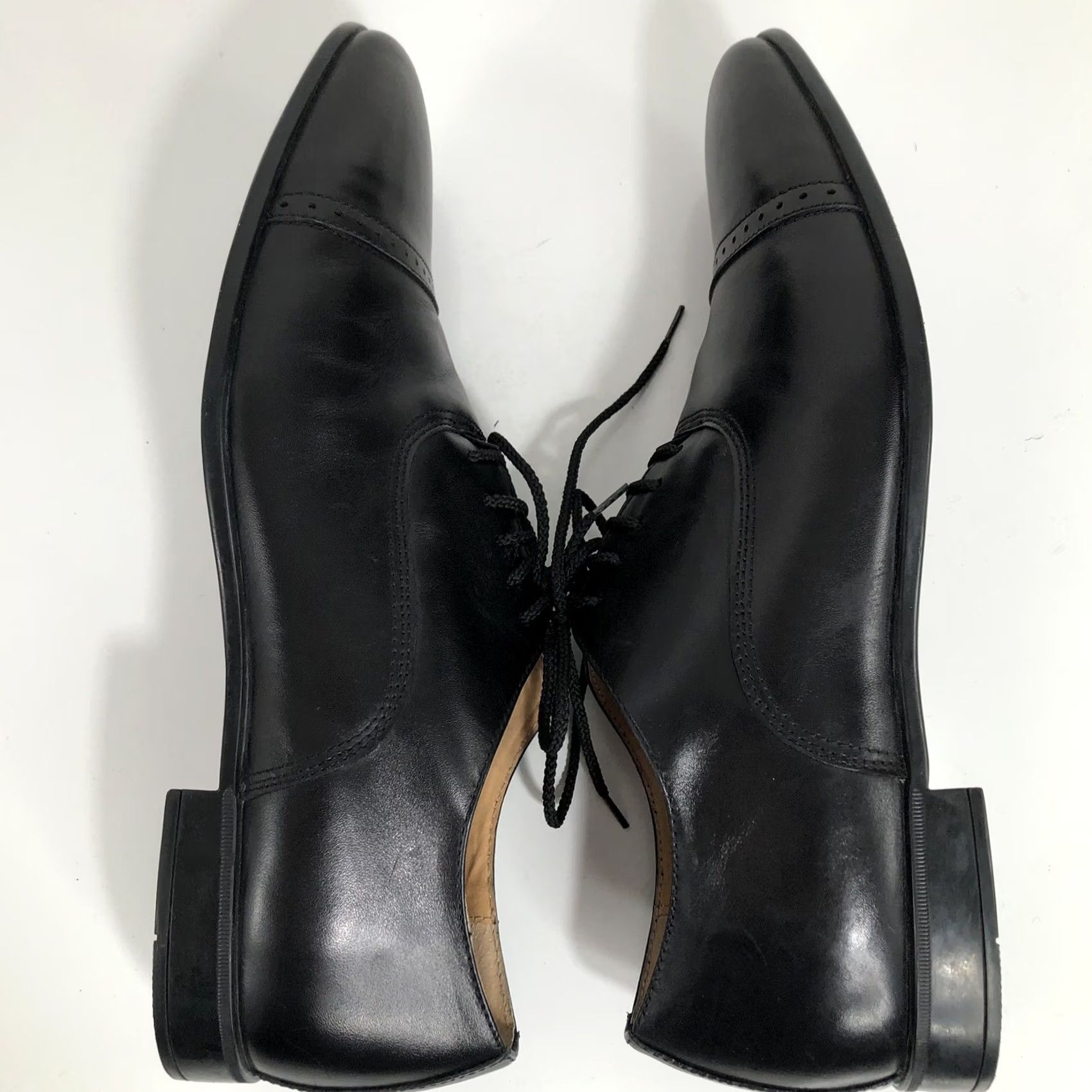 Neiman Marcus NEIMAN MARCUS SILAS Cap Toe Oxford Shoes Black Leather Mens US13D EXCELLENT Size ONE SIZE - 4 Thumbnail