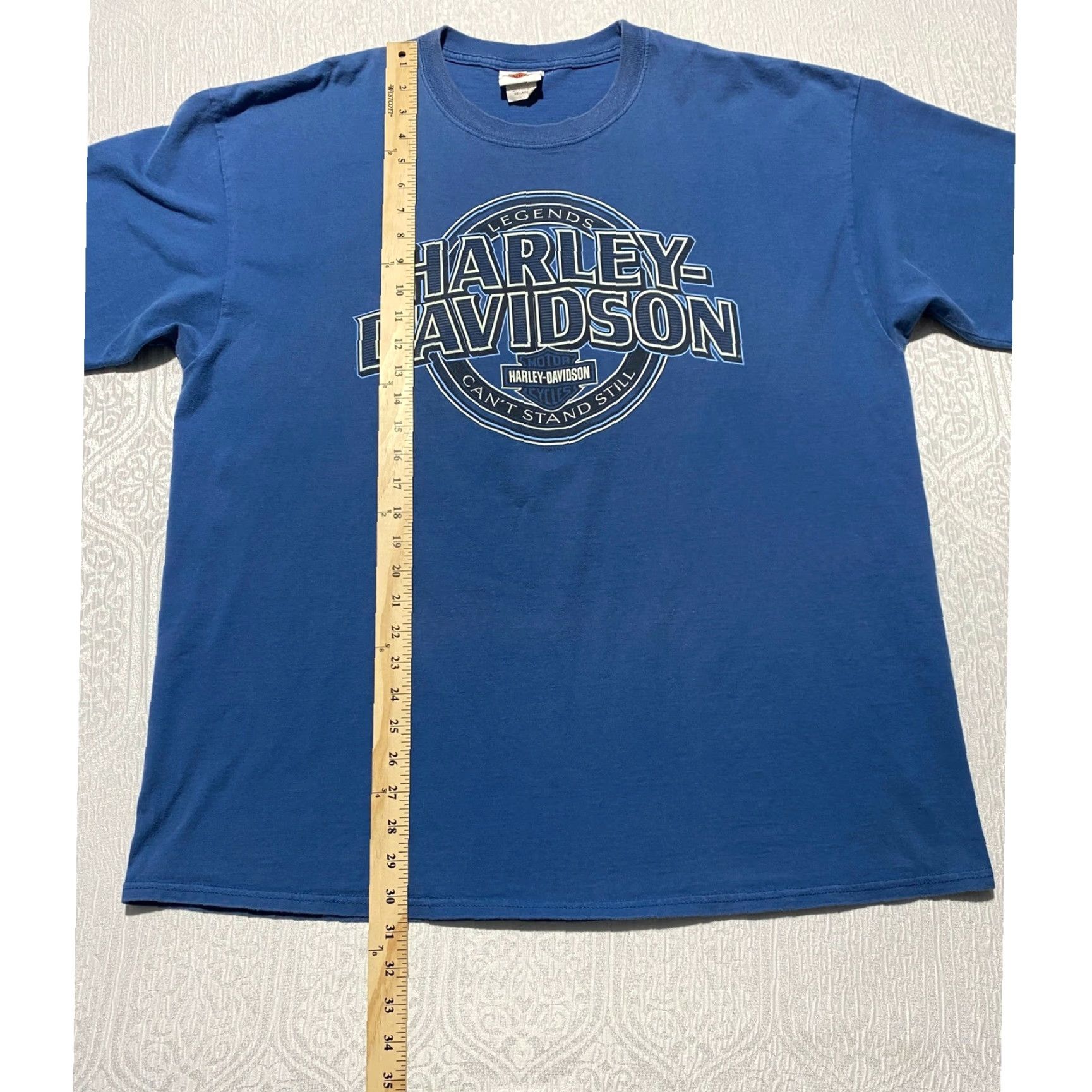 Harley Davidson Harley-Davidson T-Shirt Graphic Print Pirate Pinup Blue 2XL Crew Neck Short Sleeve Logo JSY Heavyweight Vintage? Size US XXL / EU 58 / 5 - 7 Thumbnail