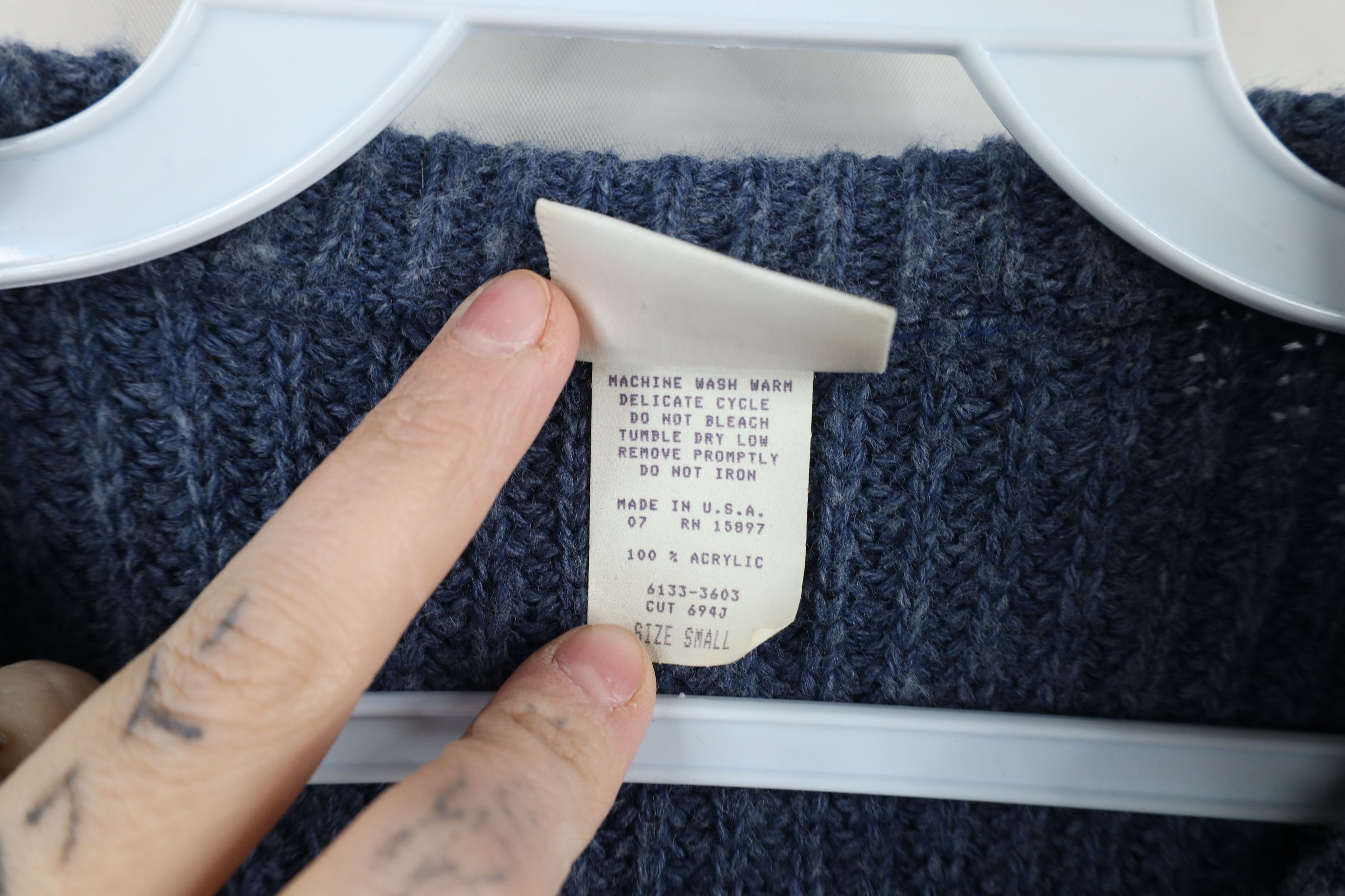 Vintage Vintage 90s Streetwear Chunky Ribbed Knit Sweater Blue USA Size US S / EU 44-46 / 1 - 7 Thumbnail
