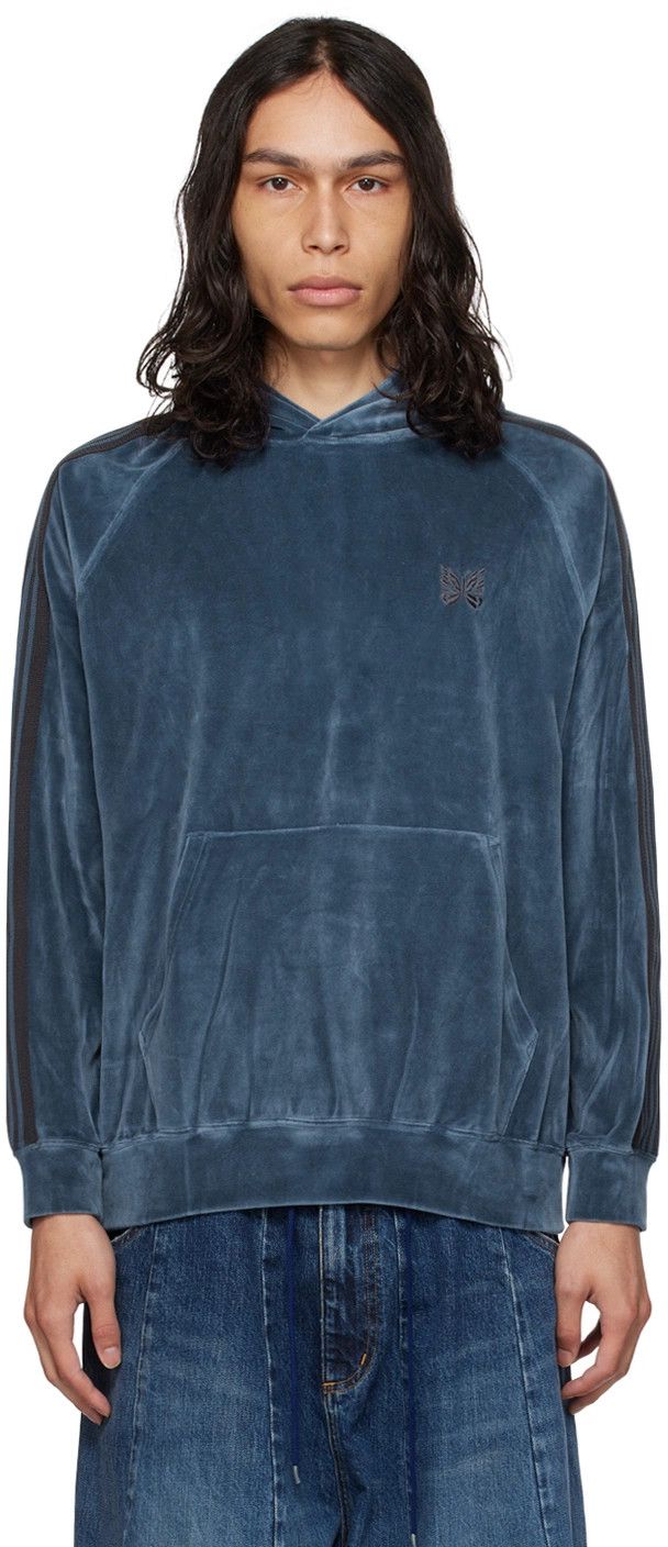 Needles o1y0225 Logo Hoodie in Blue Size US M / EU 48-50 / 2 - 1 Thumbnail