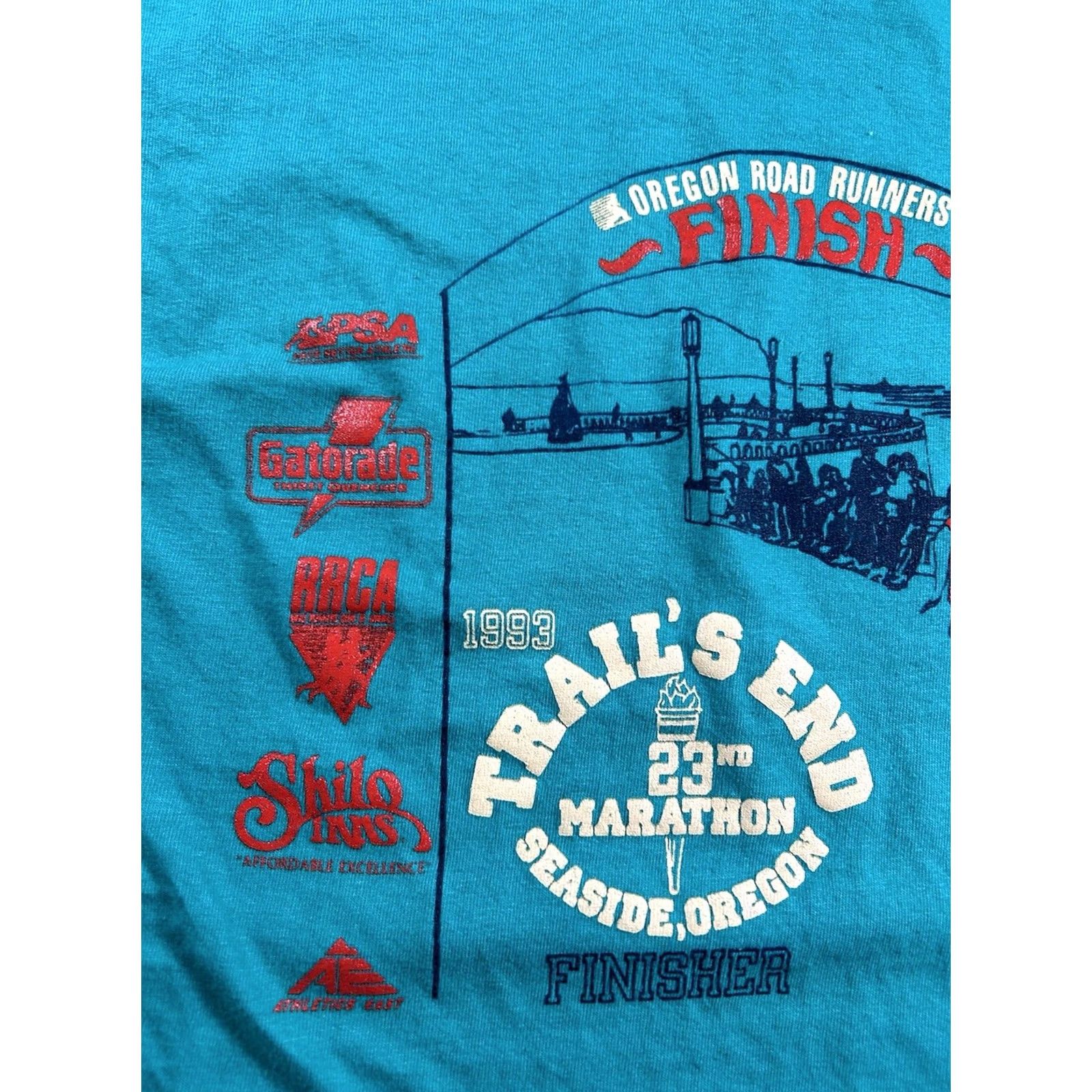 Hanes VINTAGE Oregon Road Runners Club Trail’s End 23rd Marathon Finisher 1993 Tee LRG Size US L / EU 52-54 / 3 - 4 Thumbnail