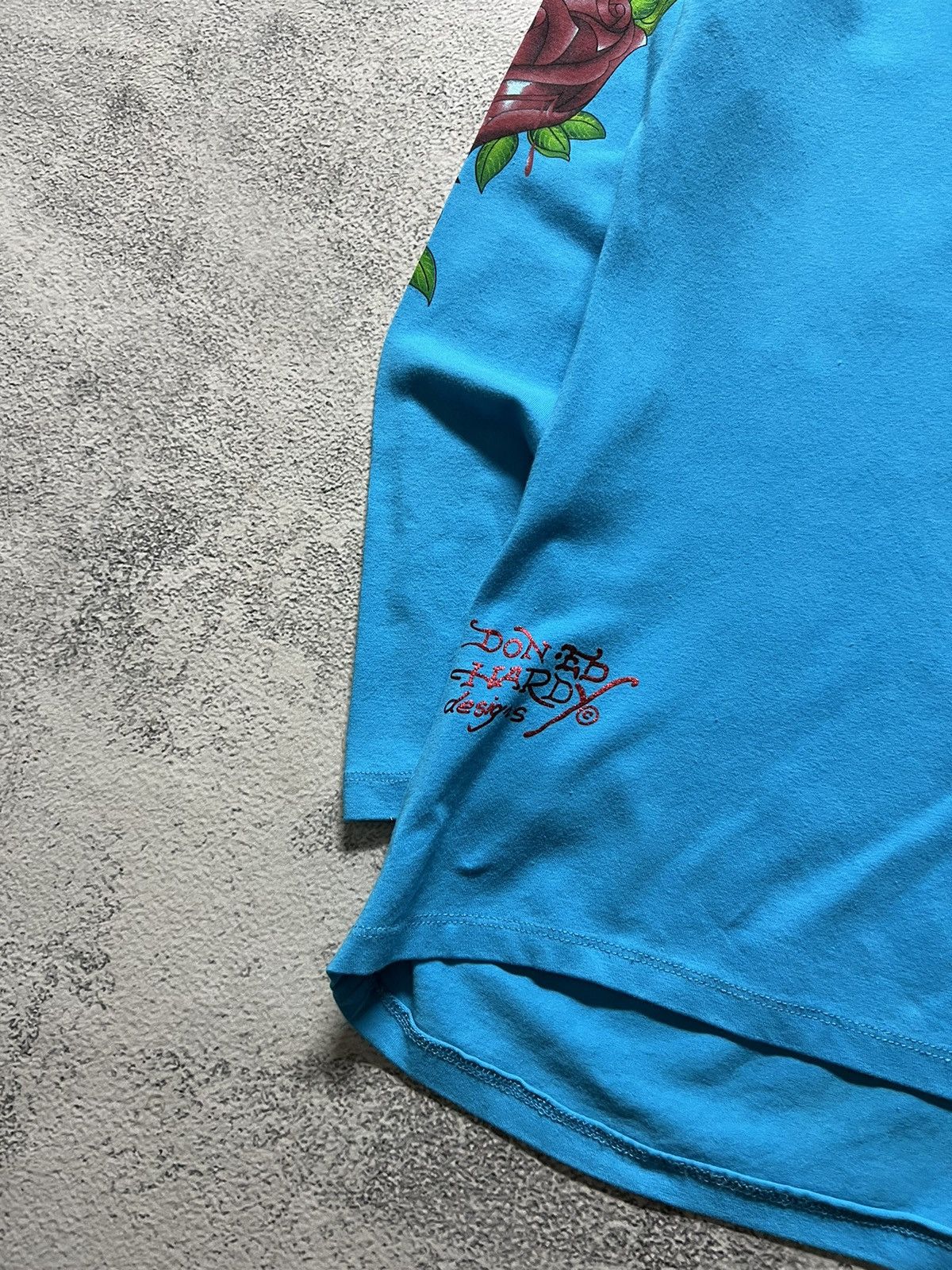 Christian Audigier × Ed Hardy × Vintage Vintage Y2k Ed Hardy 🌹💙 Rosed Long Sleeve Dress 00’s Size S / US 4 / IT 40 - 9 Thumbnail