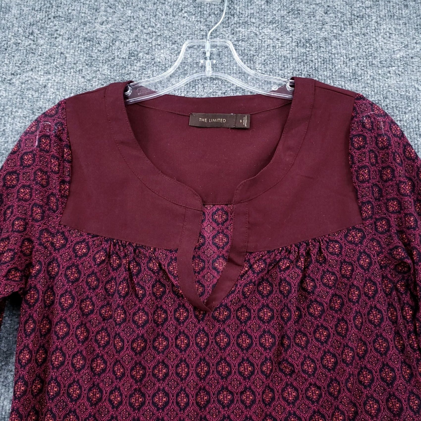 Vintage The Limited Womens S Small Red Printed V-Neck 3/4 Sleeve Lightweight Blouse Top Size S / US 4 / IT 40 - 6 Thumbnail