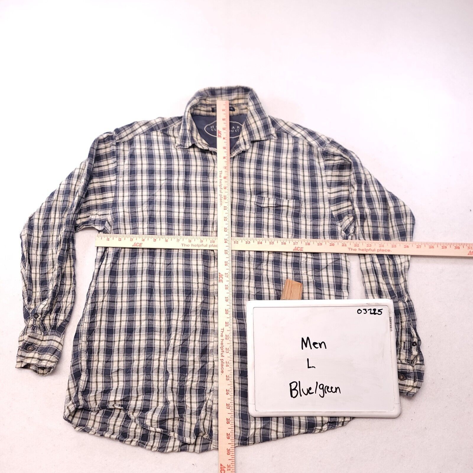 Haggar Haggar Tartan Flannel Shirt Mens Size Large L Blue White Size US L / EU 52-54 / 3 - 7 Thumbnail