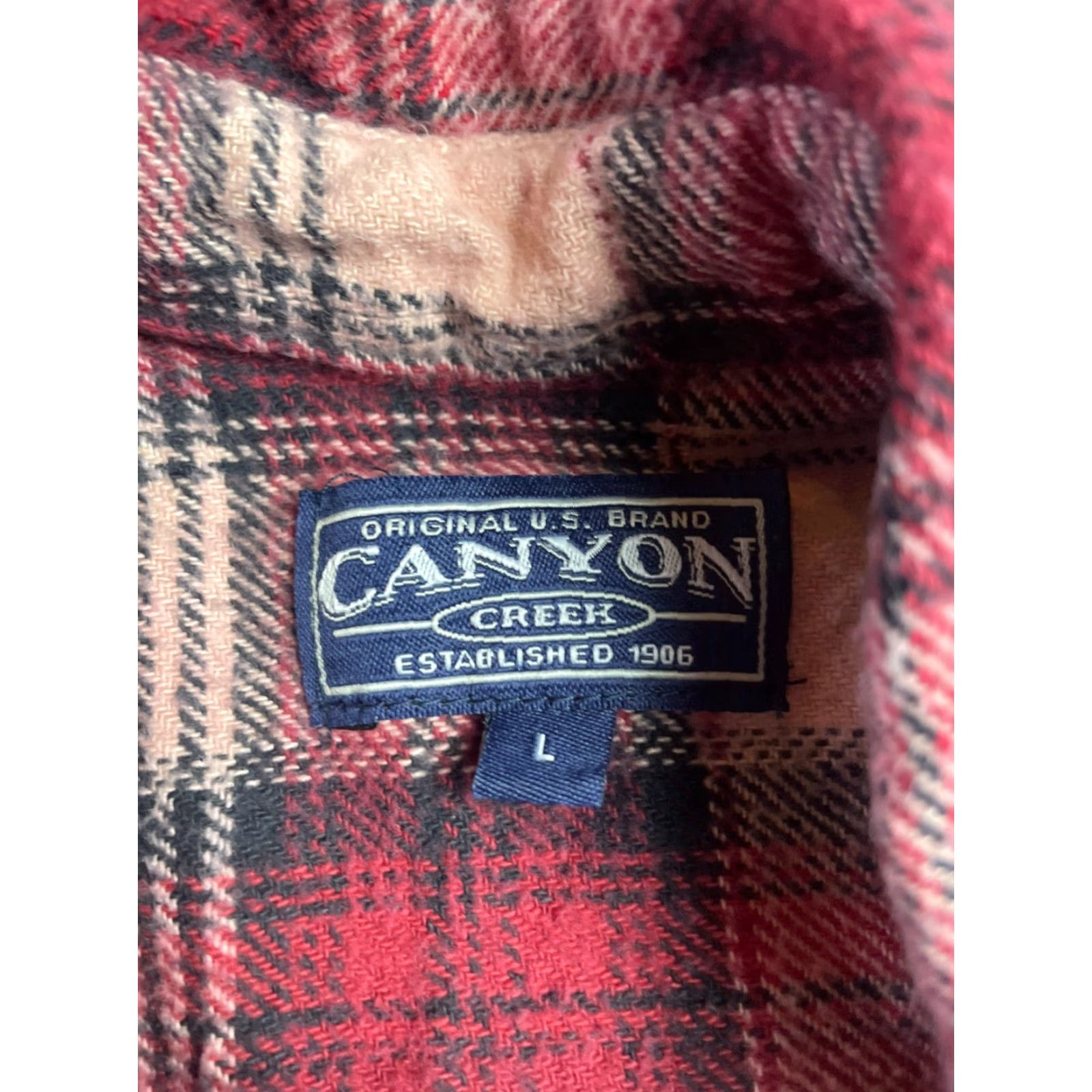 Pinko Canyon Shirt, Men's Size Large, Plaid, Button Up, Long Sleeve, Cotton Polyester, Black Pink Maroon, Heavy Worn, Regular Fit, Men Size US L / EU 52-54 / 3 - 7 Thumbnail