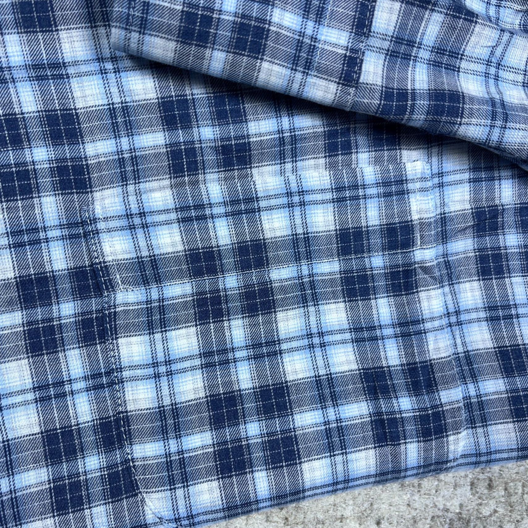 Peter Millar Peter Millar Shirt Men Medium Blue Plaid Button-Up Cotton Dress Adult LS Size 40R - 3 Thumbnail