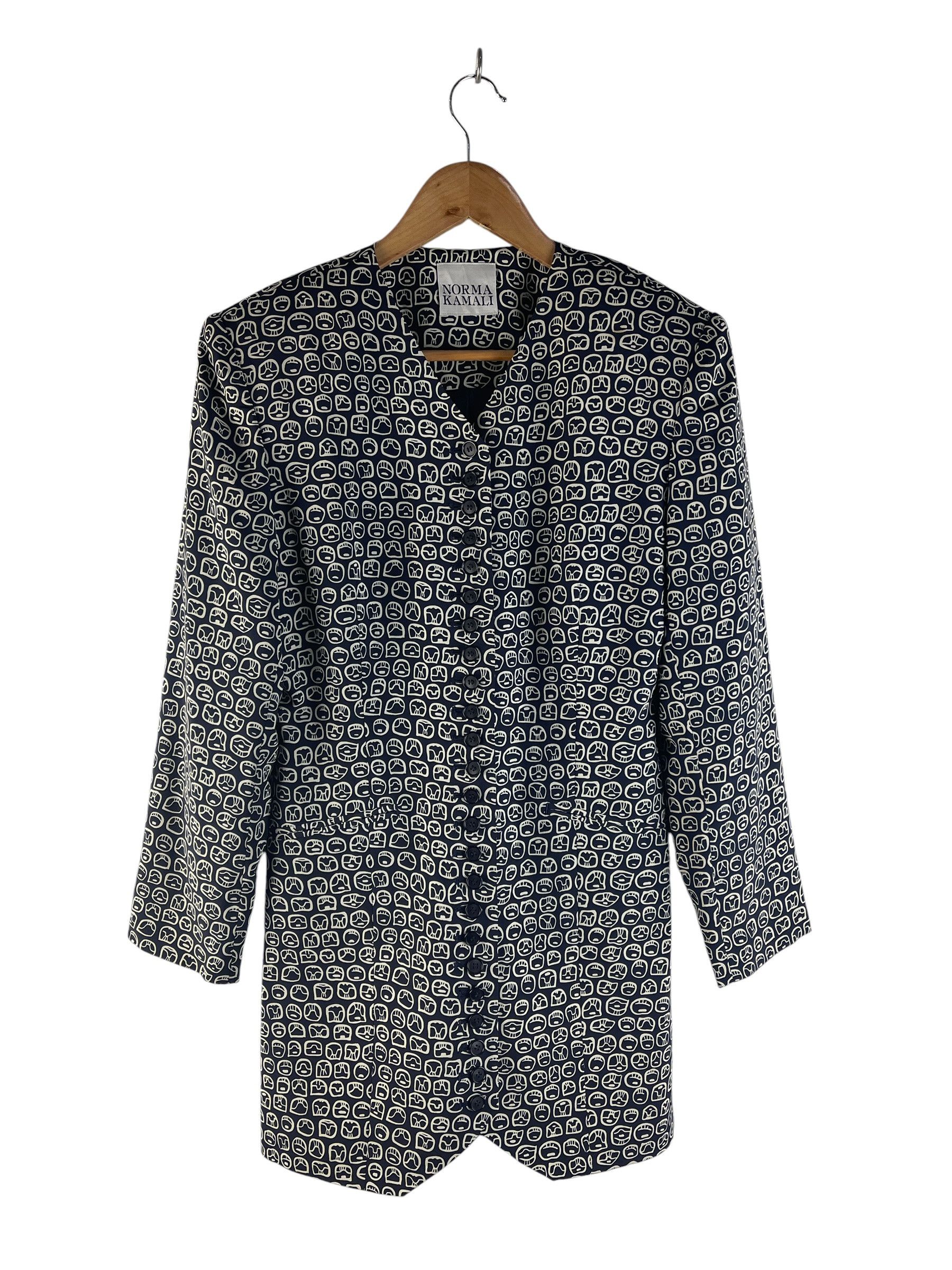 Norma Kamali Vintage Norma Kamali Abstract Print Button Blazer Jacket Size S / US 4 / IT 40 - 2 Thumbnail