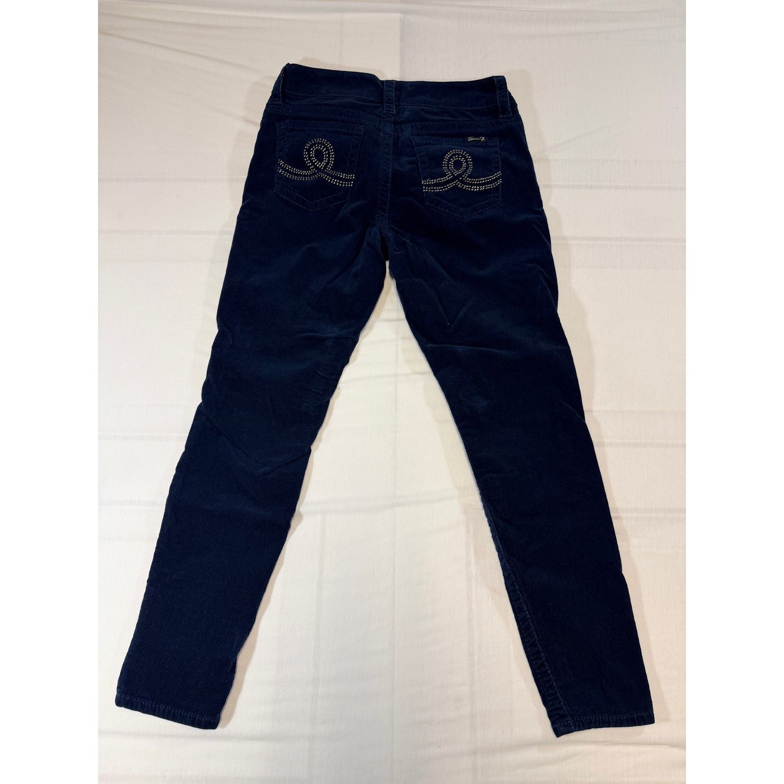 Seven 7 Seven7 Women’s Blue Corduroy Skinny Jeans Size 10 Stretch Size 32" / US 10 / IT 46 - 2 Thumbnail
