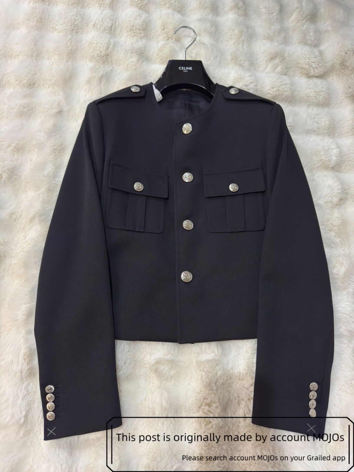 Celine Sz 46 Celine Silver Coin Button Short Hunting Jacket mojos36 Size US S / EU 44-46 / 1 - 1 Thumbnail