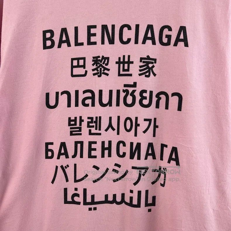 Balenciaga Balenciaga Pink seven-country language short-sleeve T-shir Size US S / EU 44-46 / 1 - 5 Thumbnail