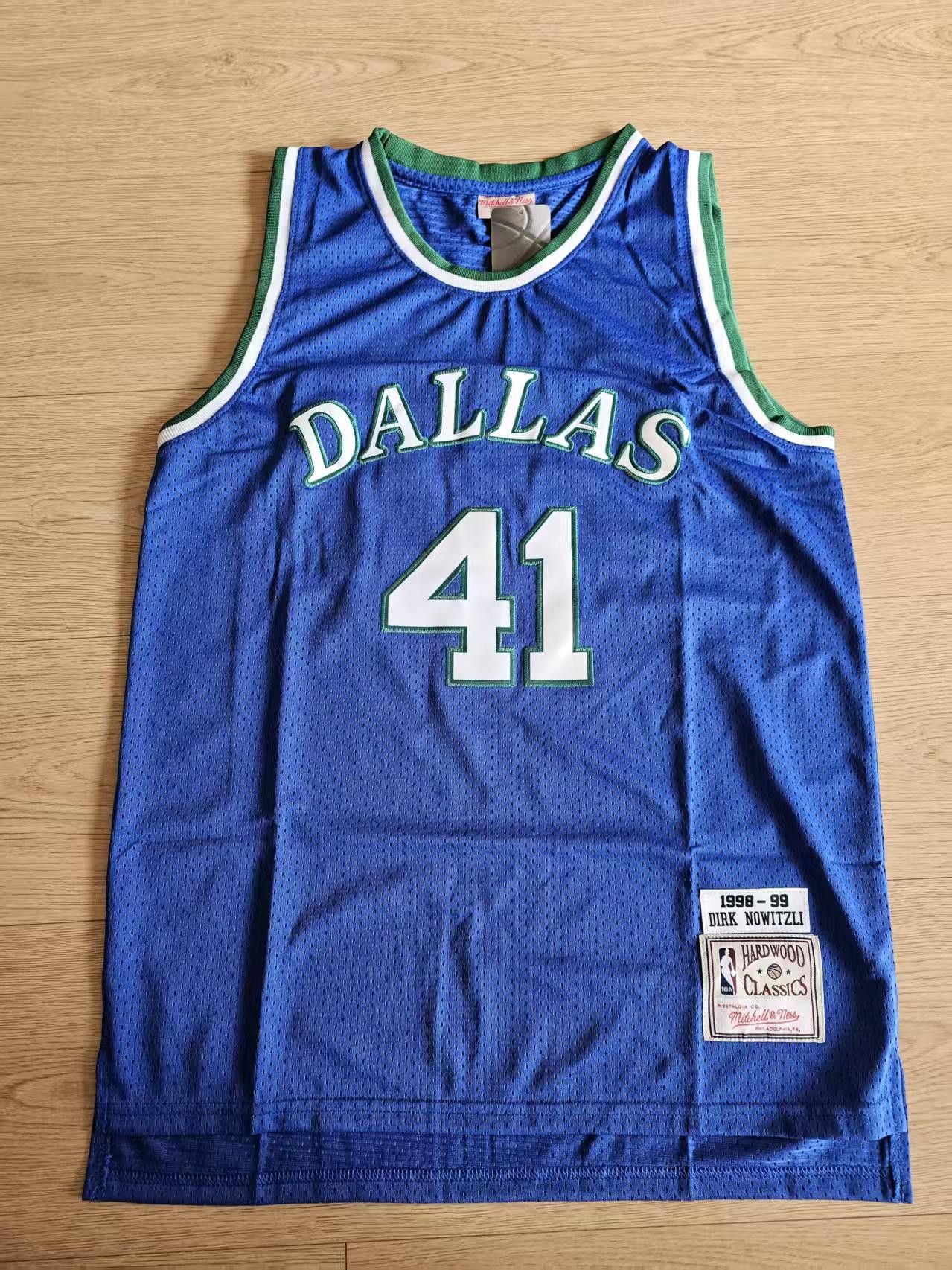 NBA 1998 99 Dallas Mavericks #41 Dirk Nowitzki Jersey Blue Size US XL / EU 56 / 4 - 1 Thumbnail
