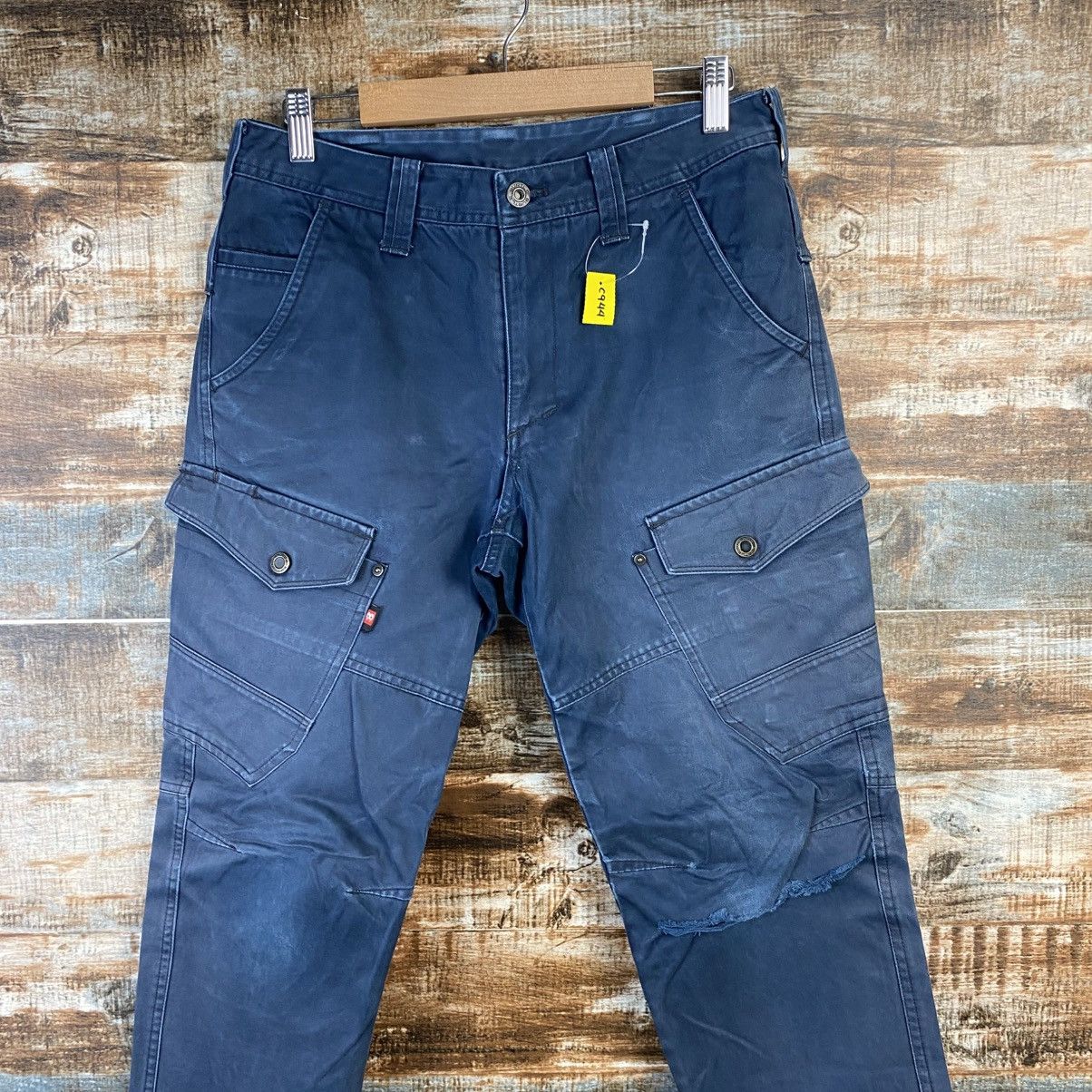 Japanese Brand DL Burtle Dark Blue Cargo Multipocket Pants #C944 Size US 27 - 2 Thumbnail