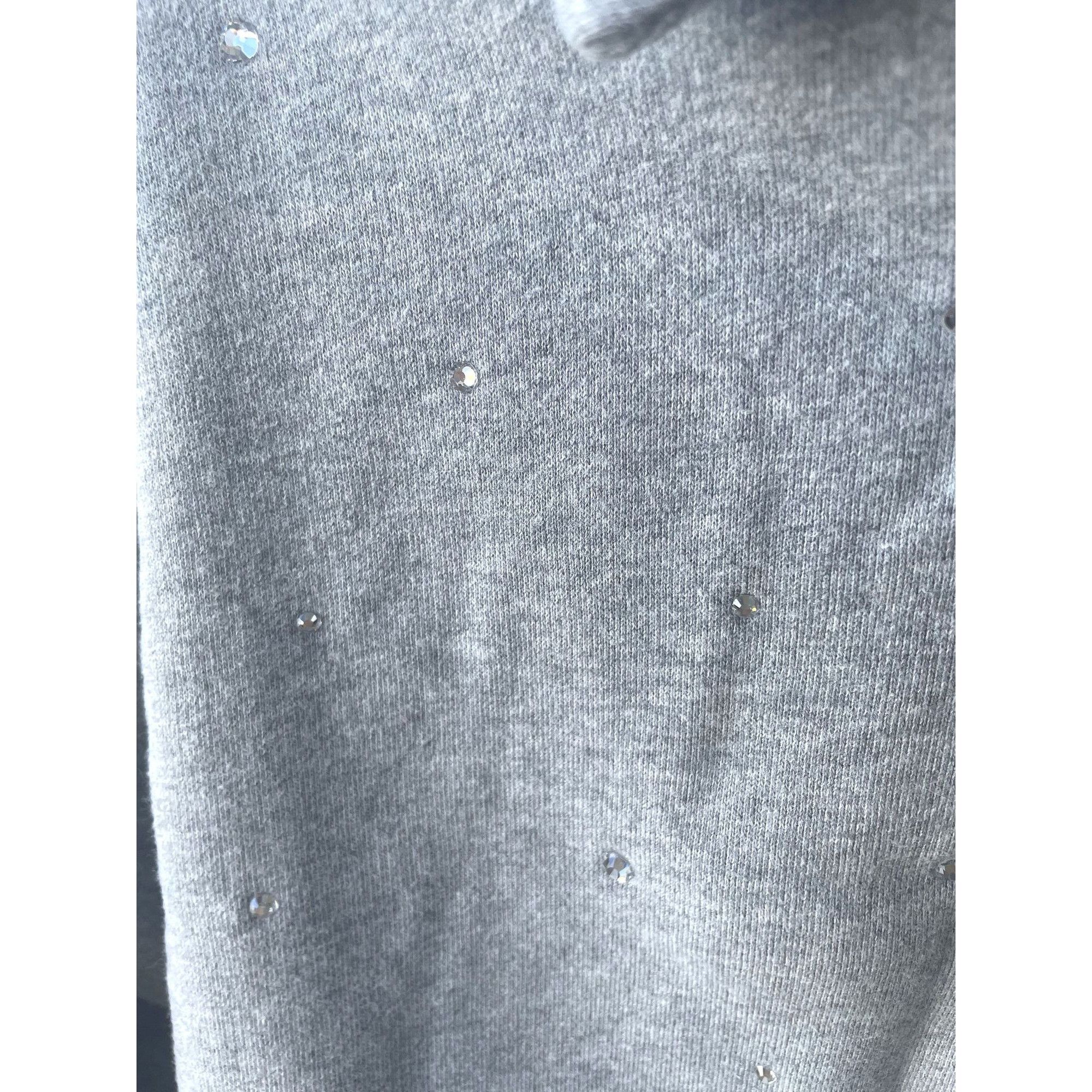 Miu Miu Miu Miu Gray Embellished Cropped Polo Sweatshirt W/ Button F Size M / US 6-8 / IT 42-44 - 5 Thumbnail