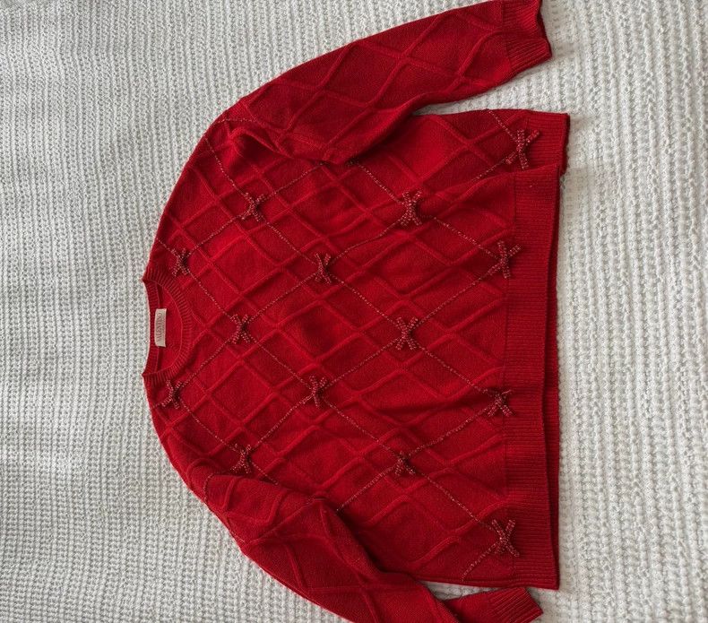 Valentino Valentino Red knit pullover Size L / US 10 / IT 46 - 1 Thumbnail
