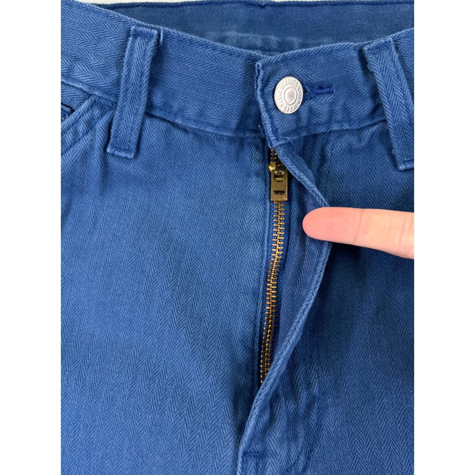 Levi's Levis Jeans Mens 31 Blue Denim Straight Carpenter Herringbone 30x29 Jeans Size US 31 - 5 Thumbnail