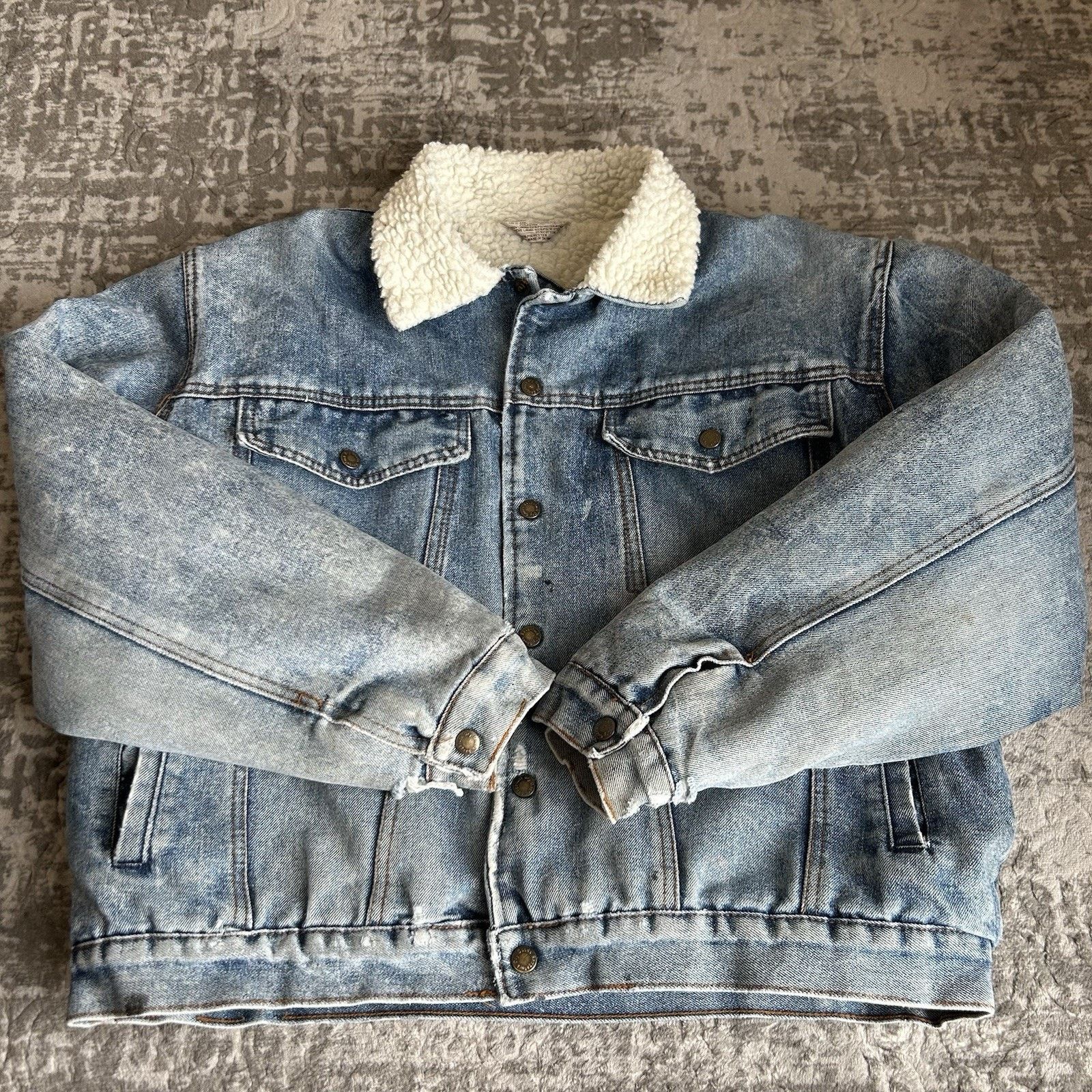 Other VTG Saugatuck Drygood Denim Sherpa Trucker Jacket Sz L 42/44 Size US L / EU 52-54 / 3 - 15 Thumbnail