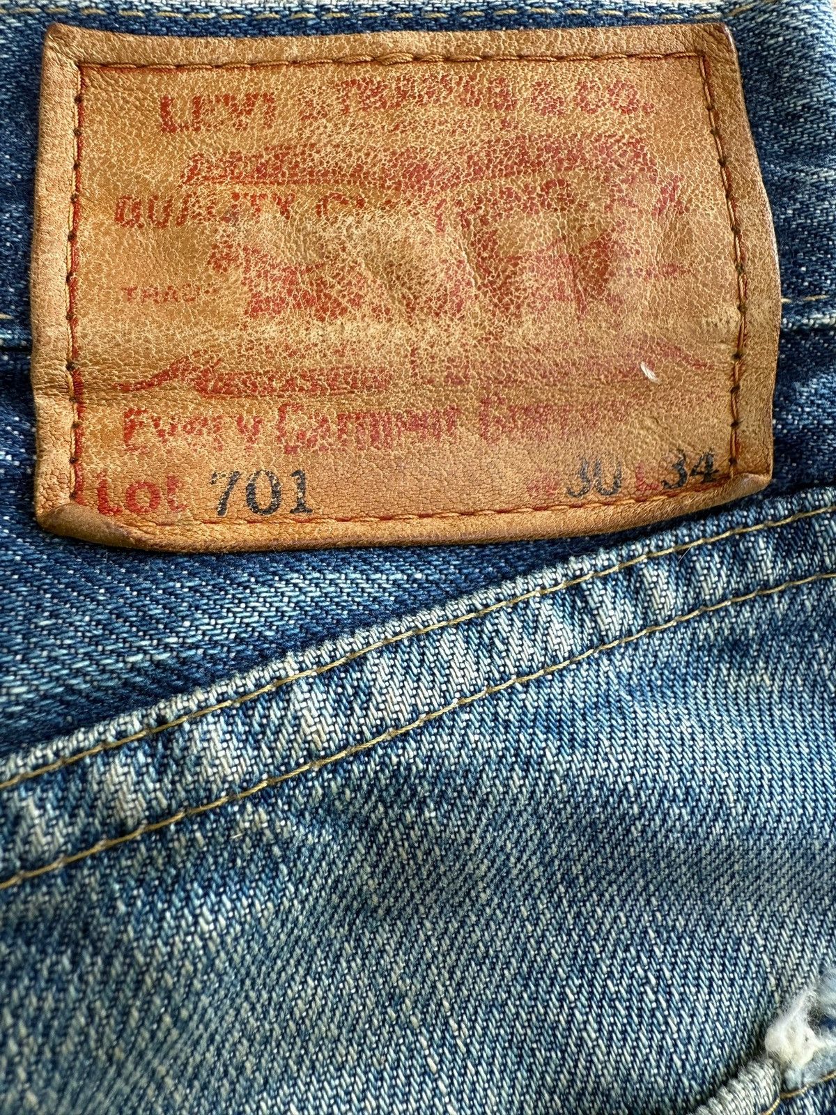 Levi's Vintage Clothing Vintage Levis LVC Big E 701xx Buckle Back Size US 30 / EU 46 - 8 Thumbnail