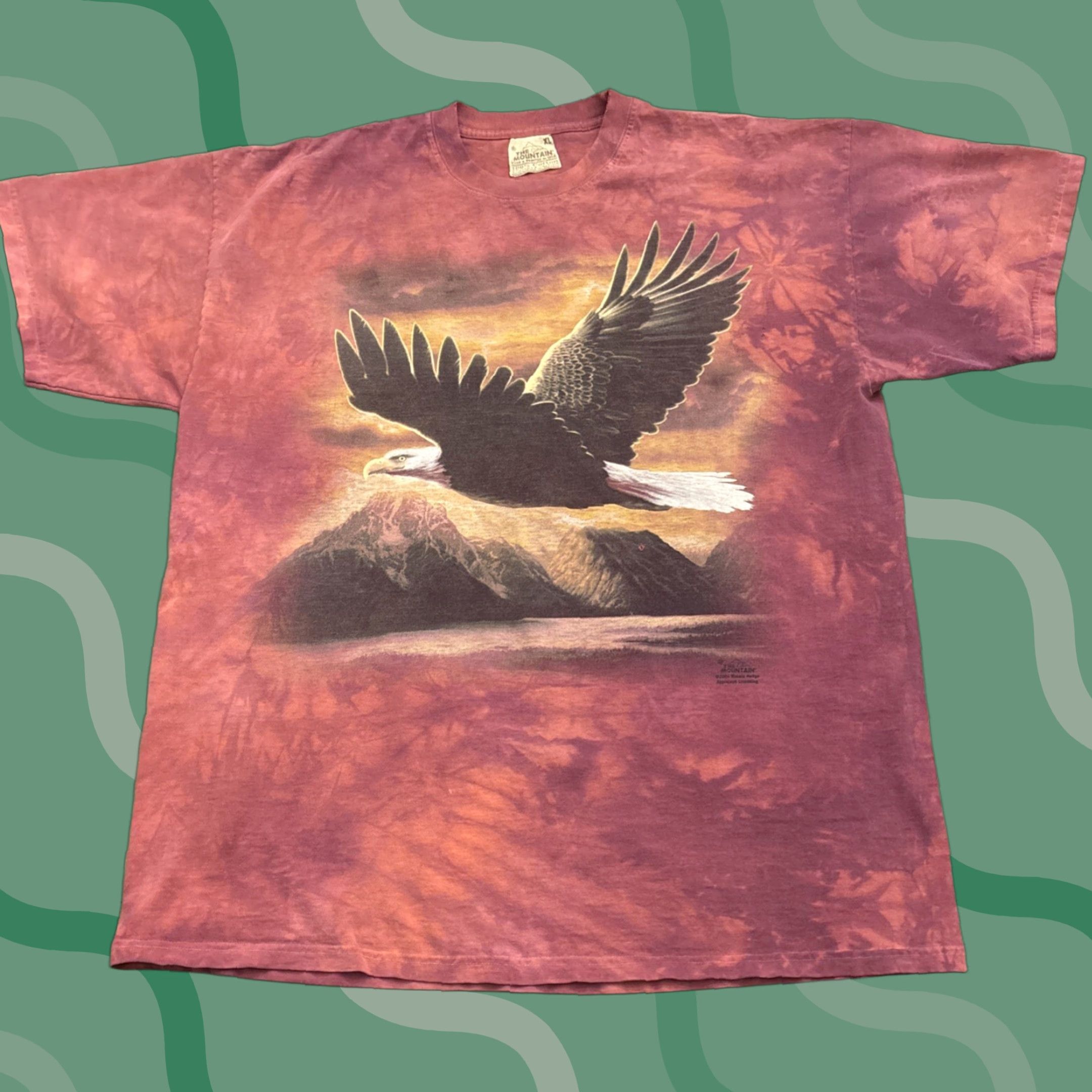 The Mountain VINTAGE The Mountain T-Shirt Bald Eagle Distressed 04 XL Men Red 2000s USA Eagles Tie Dye, Graphic Print, Short Sleeve, Cotton, Regular Fit Size US XL / EU 56 / 4 - 1 Thumbnail