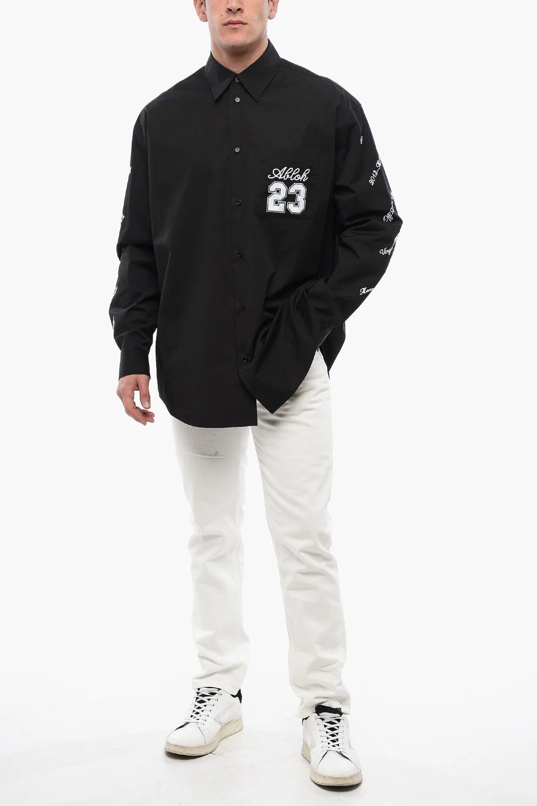 Off-White og1mm0526 Cotton Shirt in Black Size US L / EU 52-54 / 3 - 4 Thumbnail