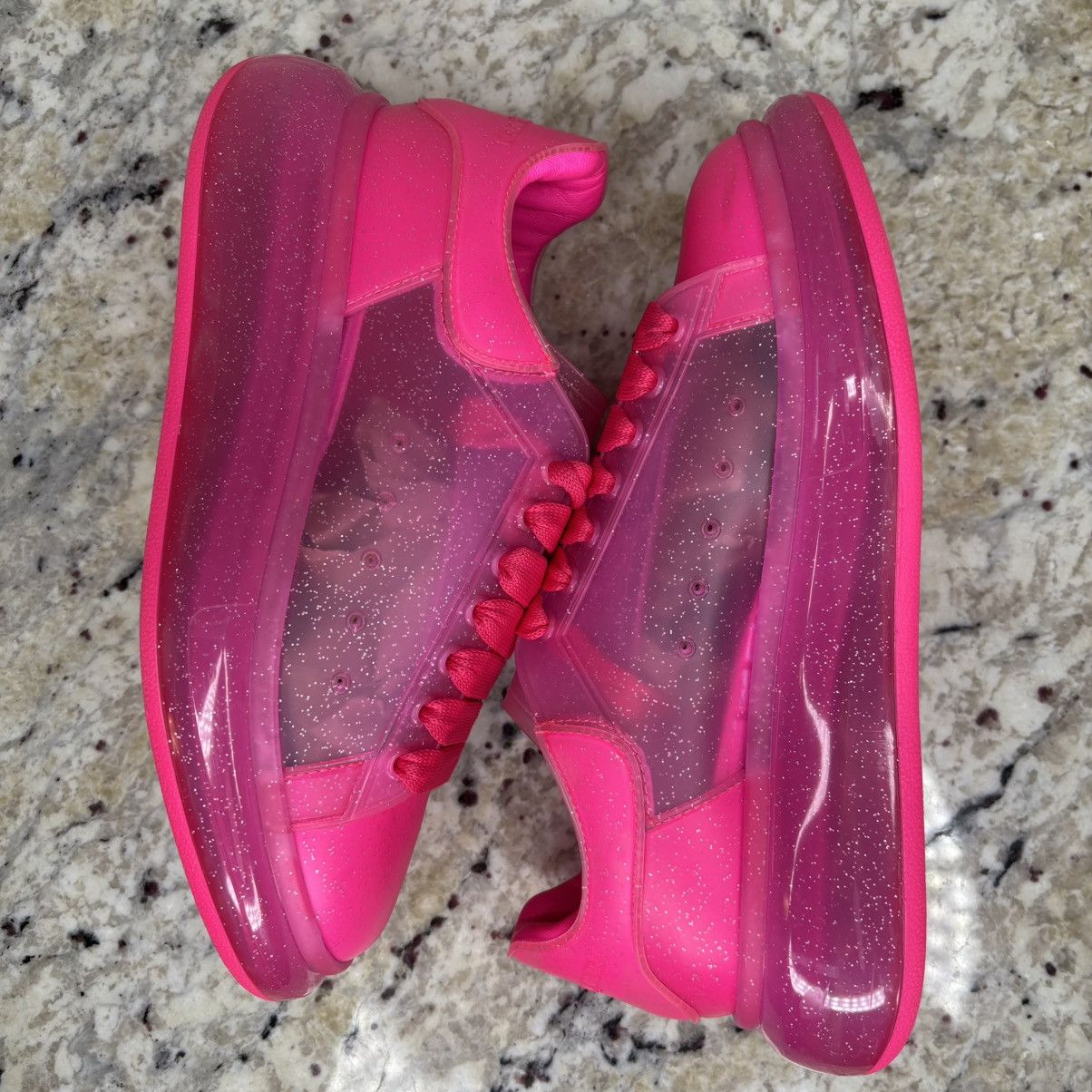 Alexander McQueen Size 6.5-Alexander McQueen Oversized Bright PinkGlitter used Size US 6.5 / EU 39-40 - 13 Thumbnail