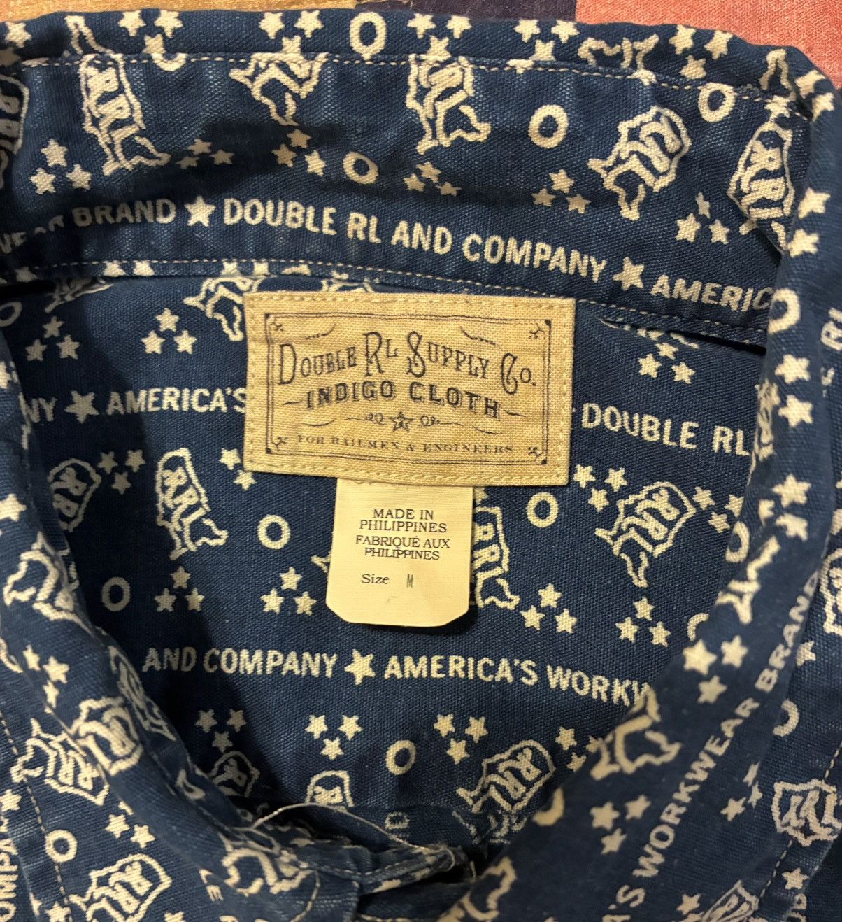 RRL Ralph Lauren DOUBLE RL RALPH LAUREN RRL INDIGO BUTTON UP SHIRT- SIZE MED Size US M / EU 48-50 / 2 - 7 Thumbnail