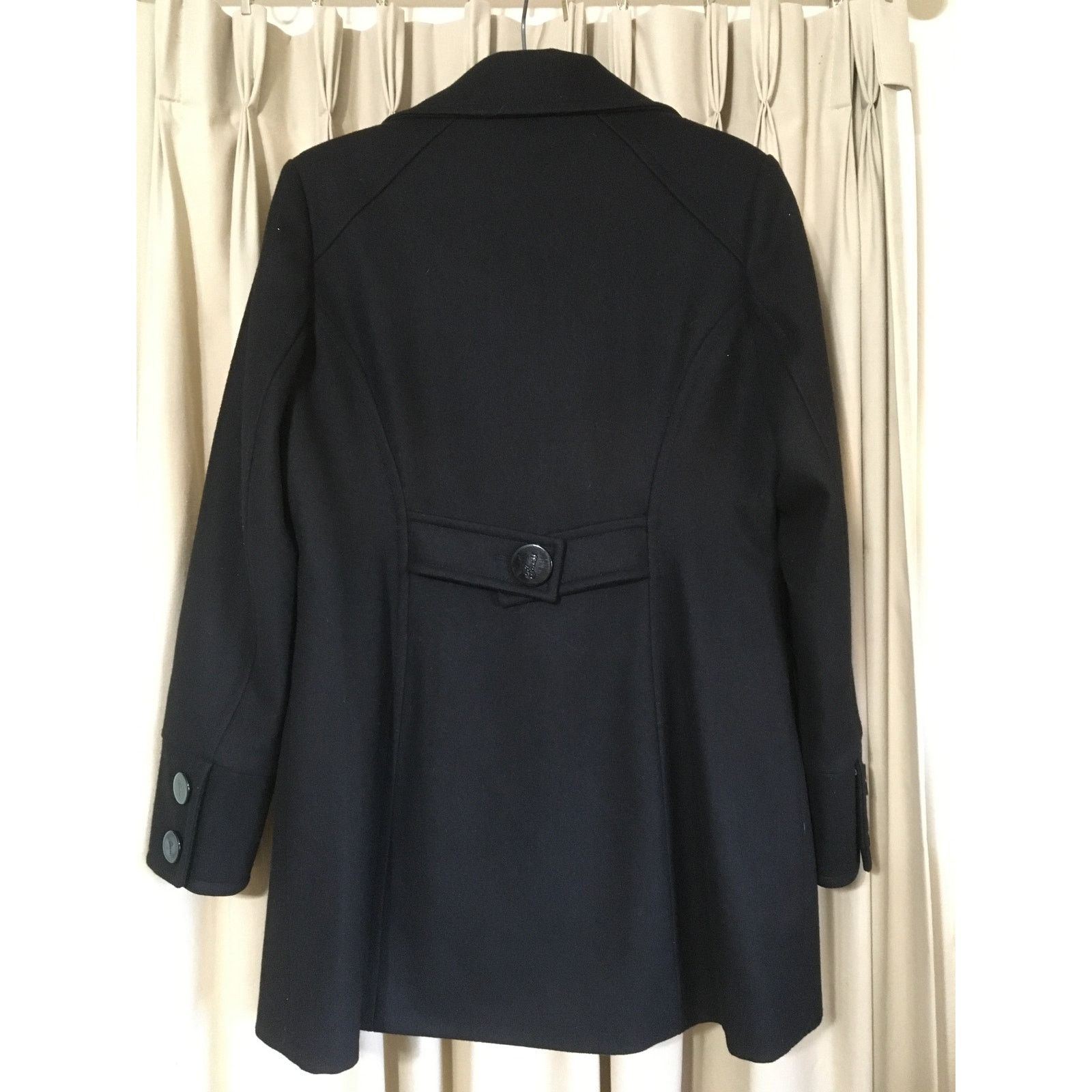 Guess Guess Large Wool Blend Black Lined Pea Coat Gold Embroidery Size L / US 10 / IT 46 - 7 Thumbnail