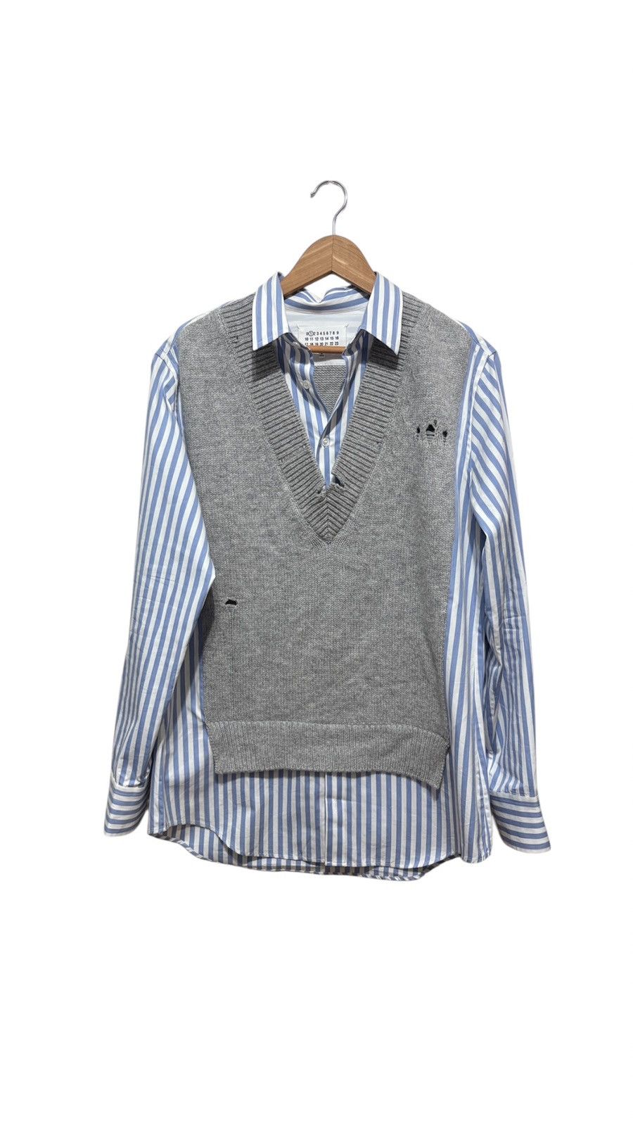 Maison Margiela Maison Margiela Spliced knit-detail shirt Size M / US 6-8 / IT 42-44 - 2 Thumbnail