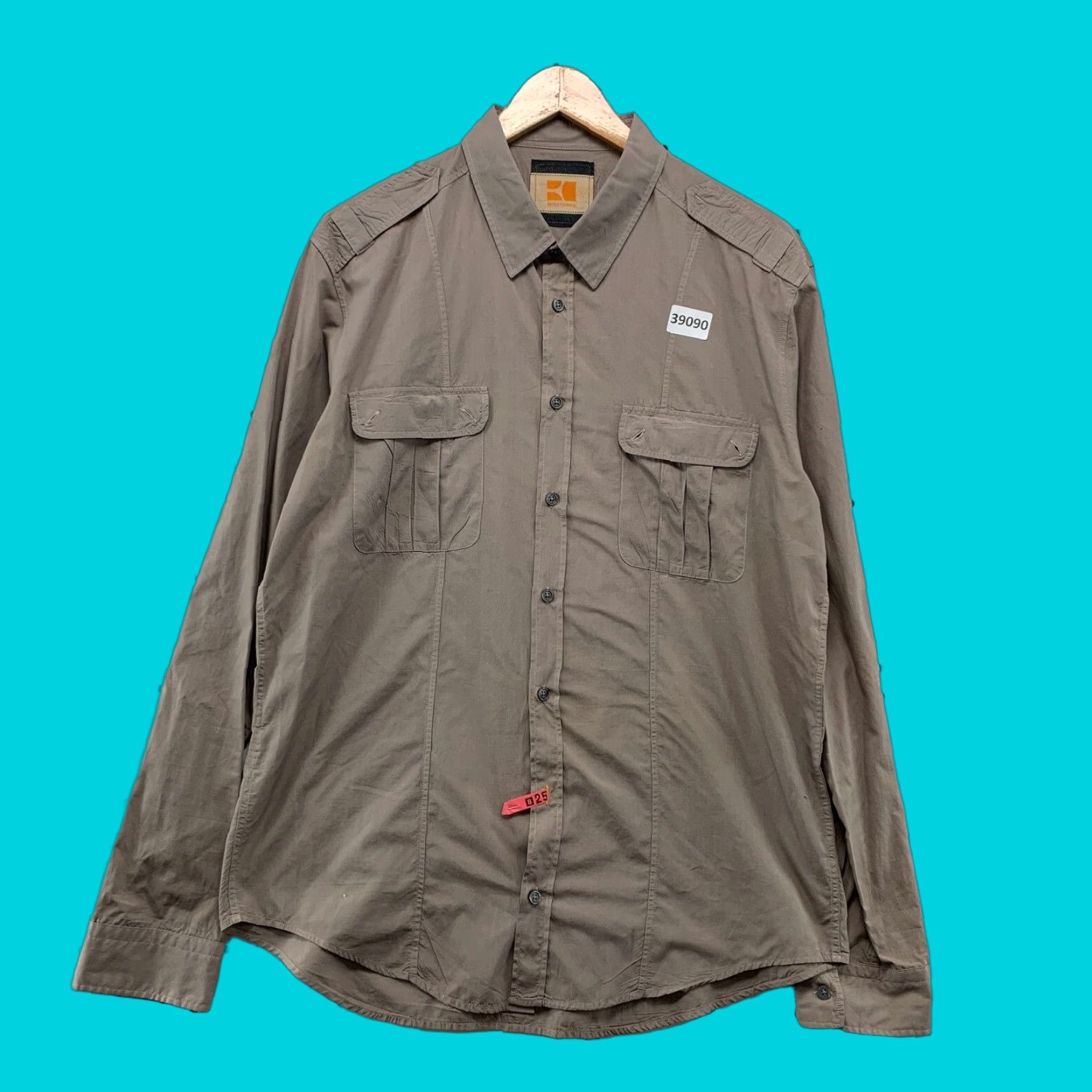Hugo Boss VINTAGE Hugo BOSS Orange Button-Down Shirt Men XL Brown Long Sleeve Designer 22x31.5 Size US XL / EU 56 / 4 - 1 Thumbnail